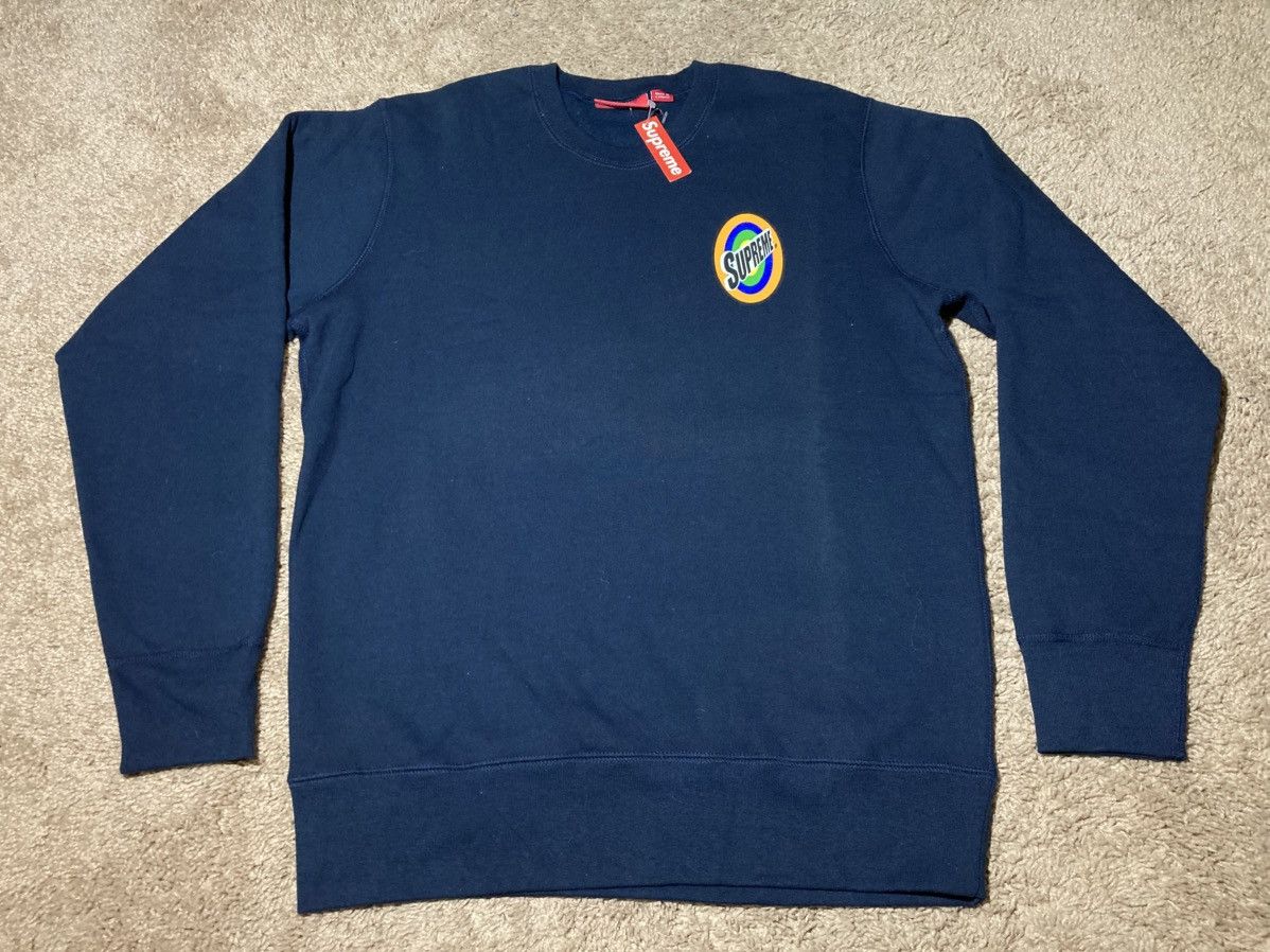 Supreme New SS16 Supreme Spin Crewneck Tide Spoof Parody 2016 Navy Size US M / EU 48-50 / 2 - 2 Thumbnail