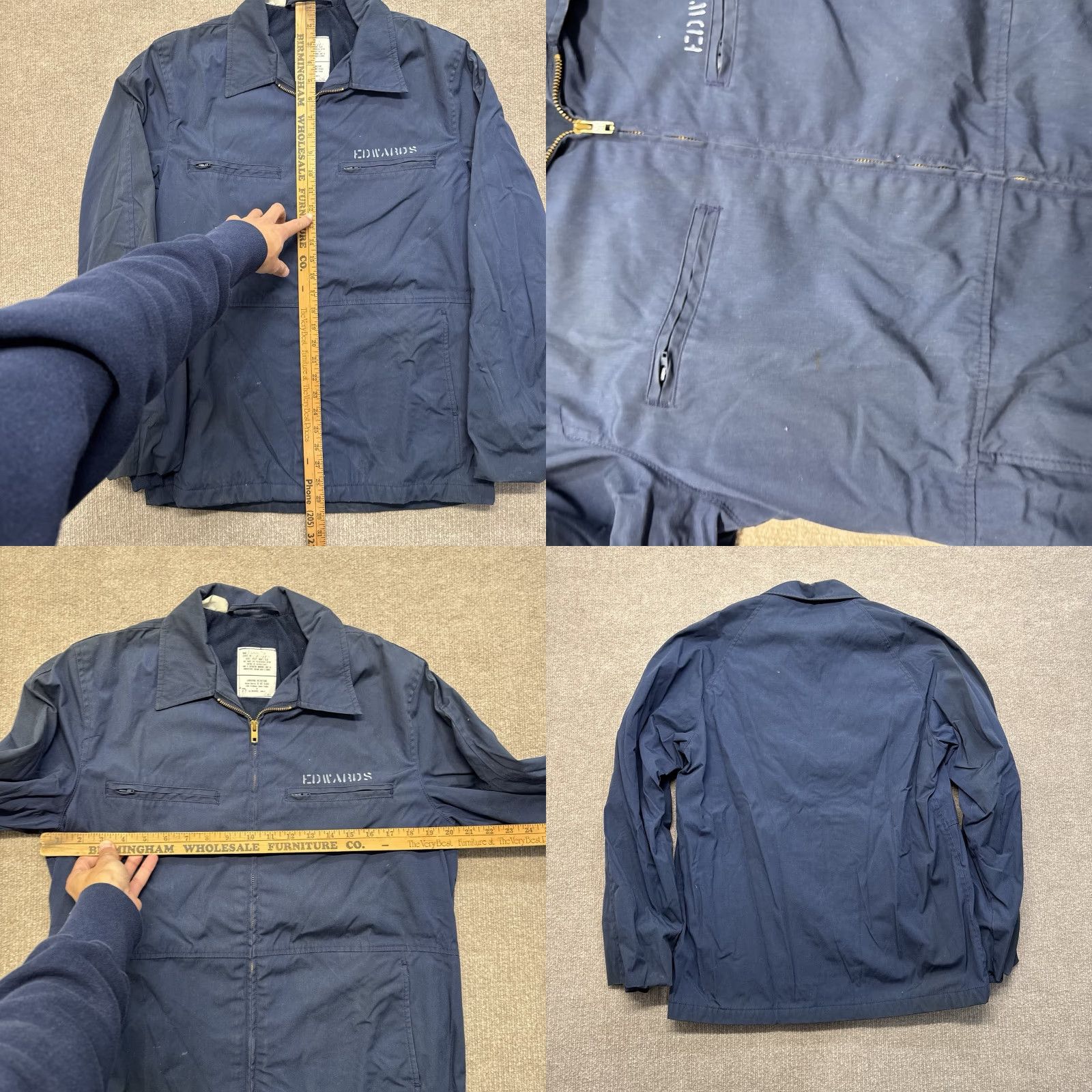 Vintage VINTAGE US Navy Deck Jacket Mens 40L Blue Military Cotton Blend Full Zip Workwear Stencil 80s 70s Size US XXS / EU 40 - 8 Thumbnail