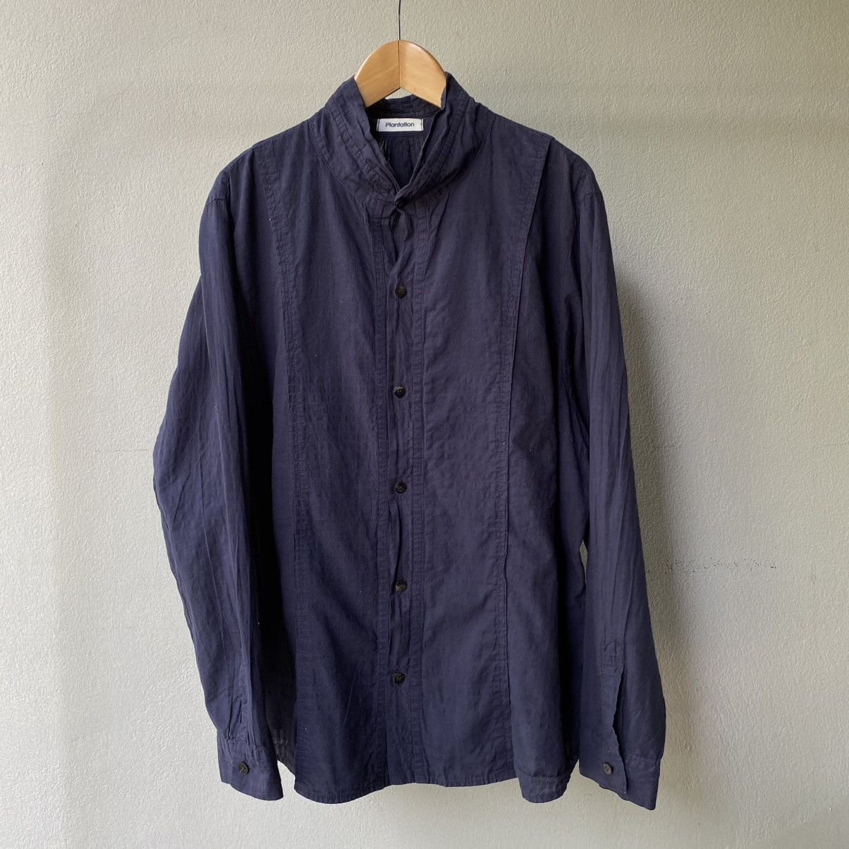 Issey Miyake Plantation Navy Textured Shirt Size XL / US 12-14 / IT 48-50 - 1 Thumbnail