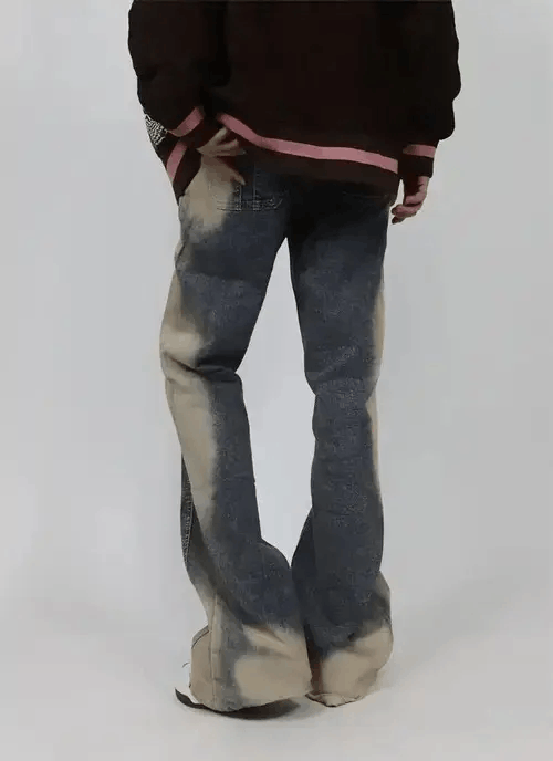 Japanese Brand × Jean Street wash spliced gradient design baggy hip hop jeans Size US 32 / EU 48 - 4 Thumbnail