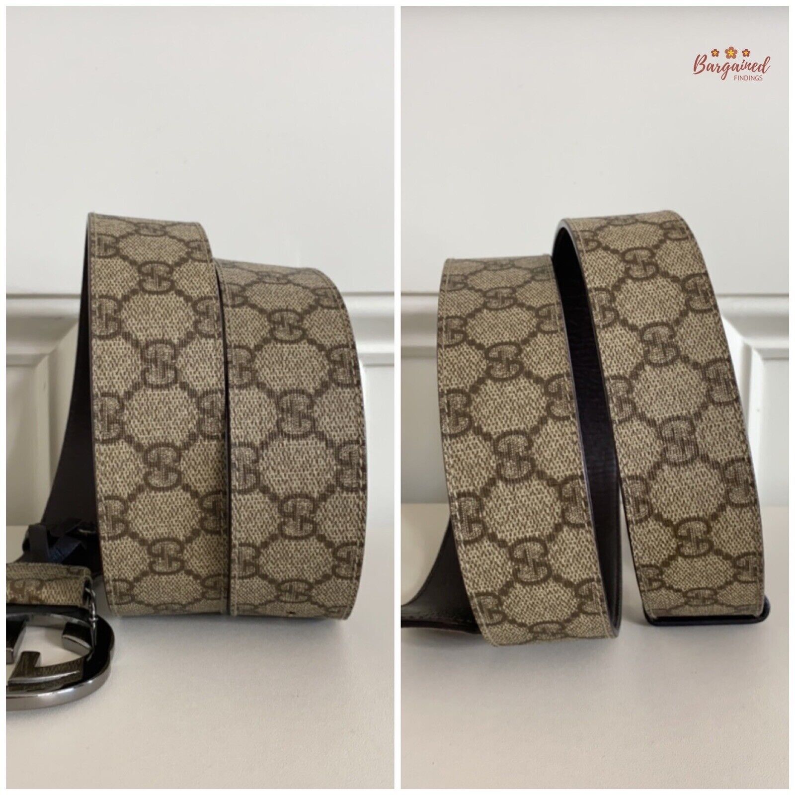 Gucci Gucci Brown GG Supreme Canvas Leather Silver G Buckle Size 34 - 5 Thumbnail