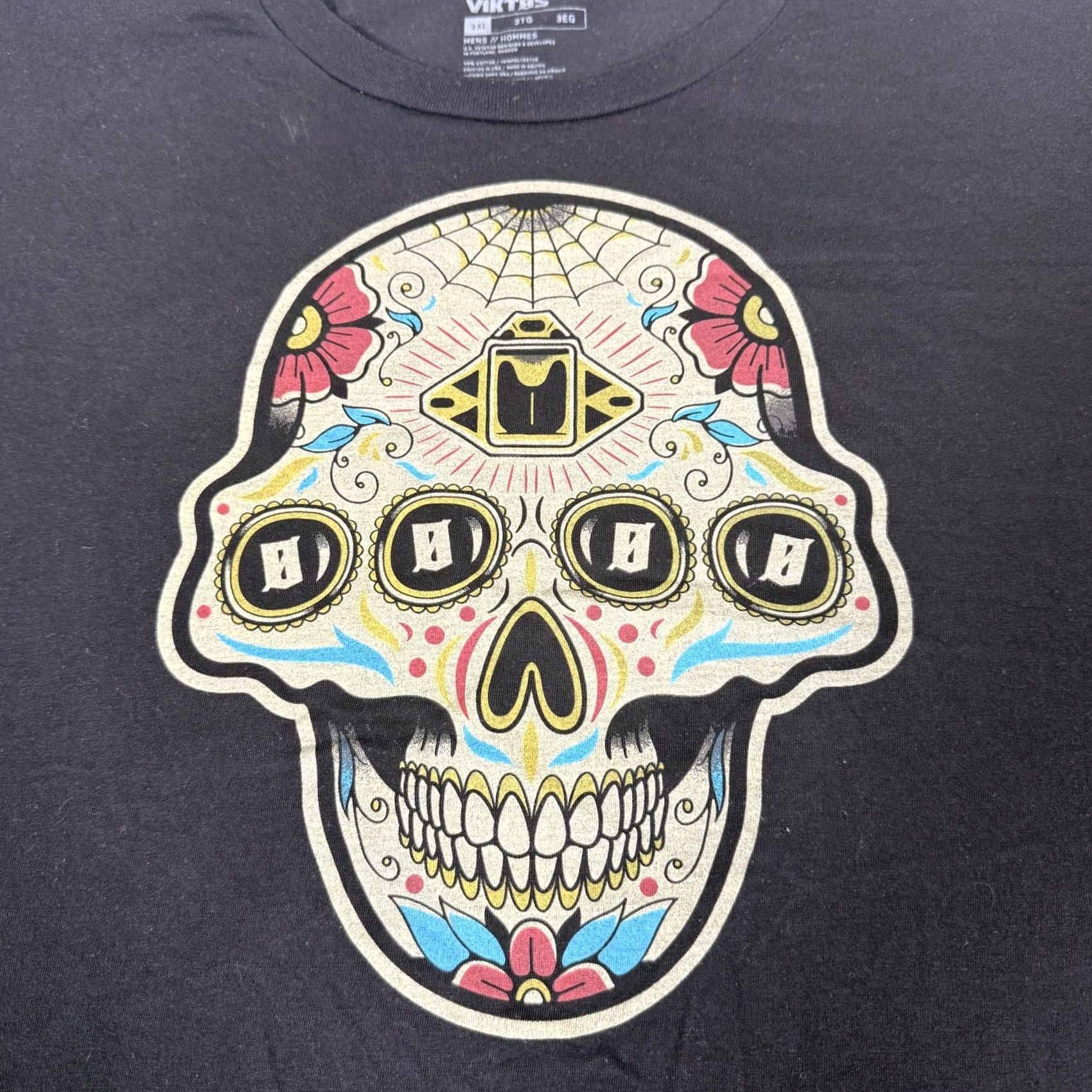 Sugar Viktos Shirt Mens 3XL Black Sugar Skull Day Of Dead Military Army Tee Stretch Size US XXL / EU 58 / 5 - 3 Thumbnail