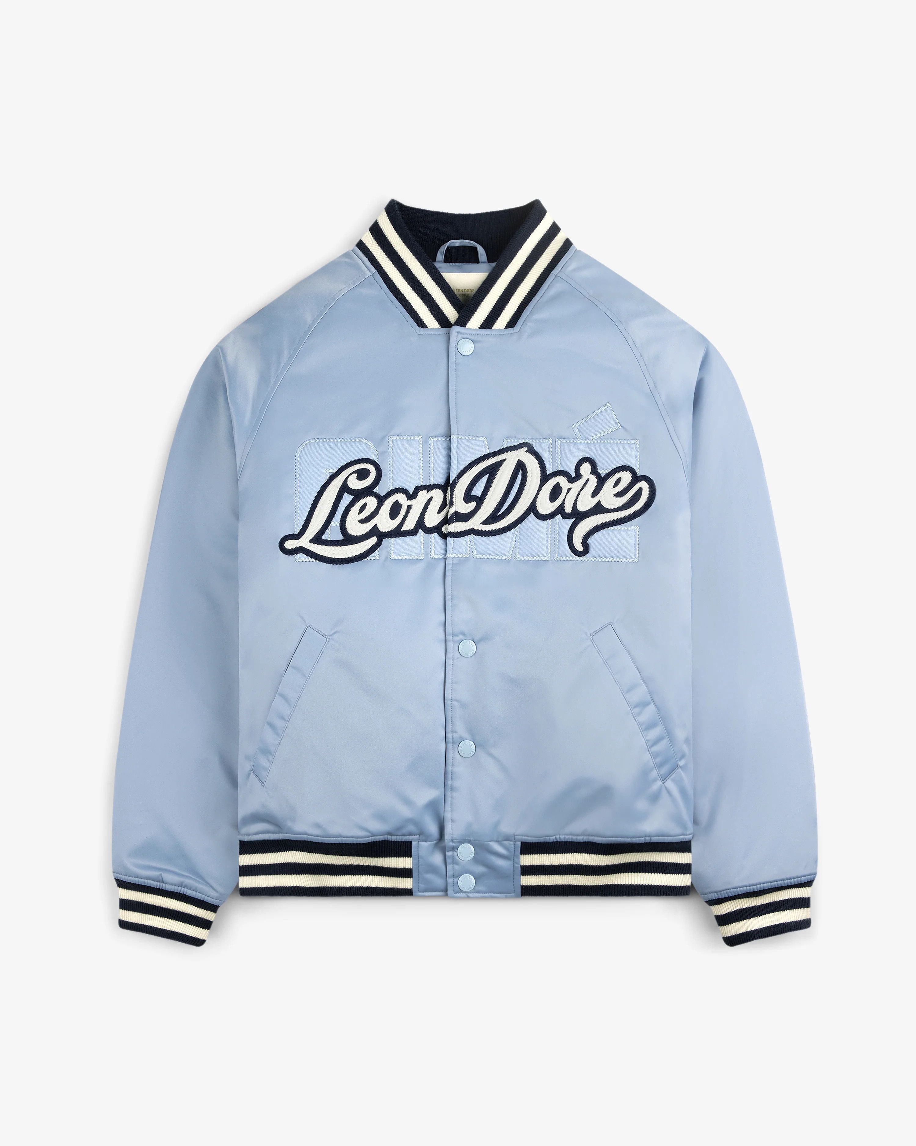 Aime Leon Dore Overly logo satin varsity jacket Size US L / EU 52-54 / 3 - 1 Thumbnail