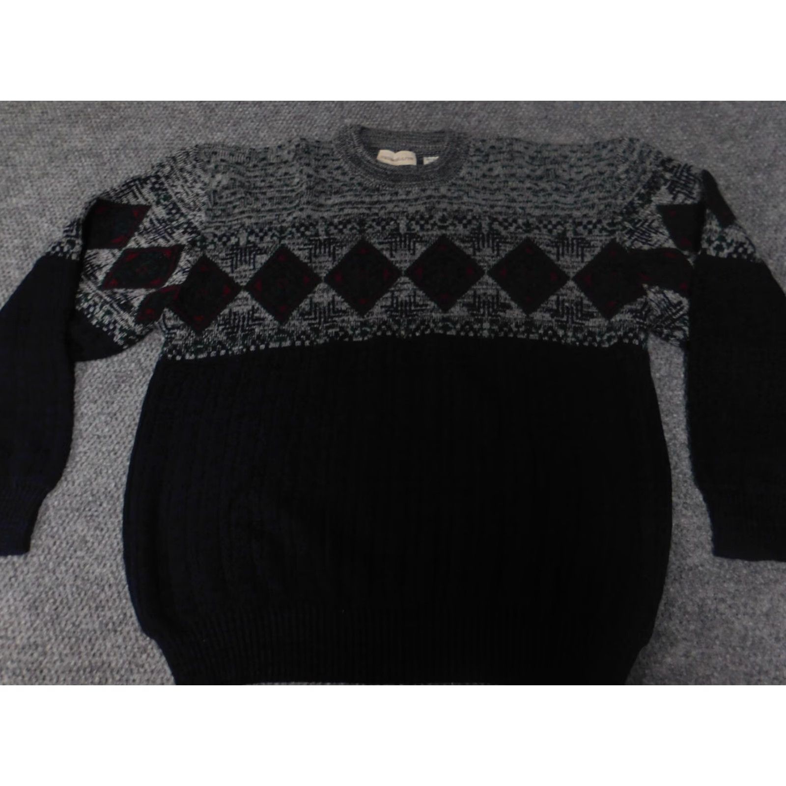 Vintage Hardwood & Pine Mens Sweater Pullover Crew Neck Large Gray Striped Knit Acrylic Classic Regular Knit Size US L / EU 52-54 / 3 - 2 Thumbnail