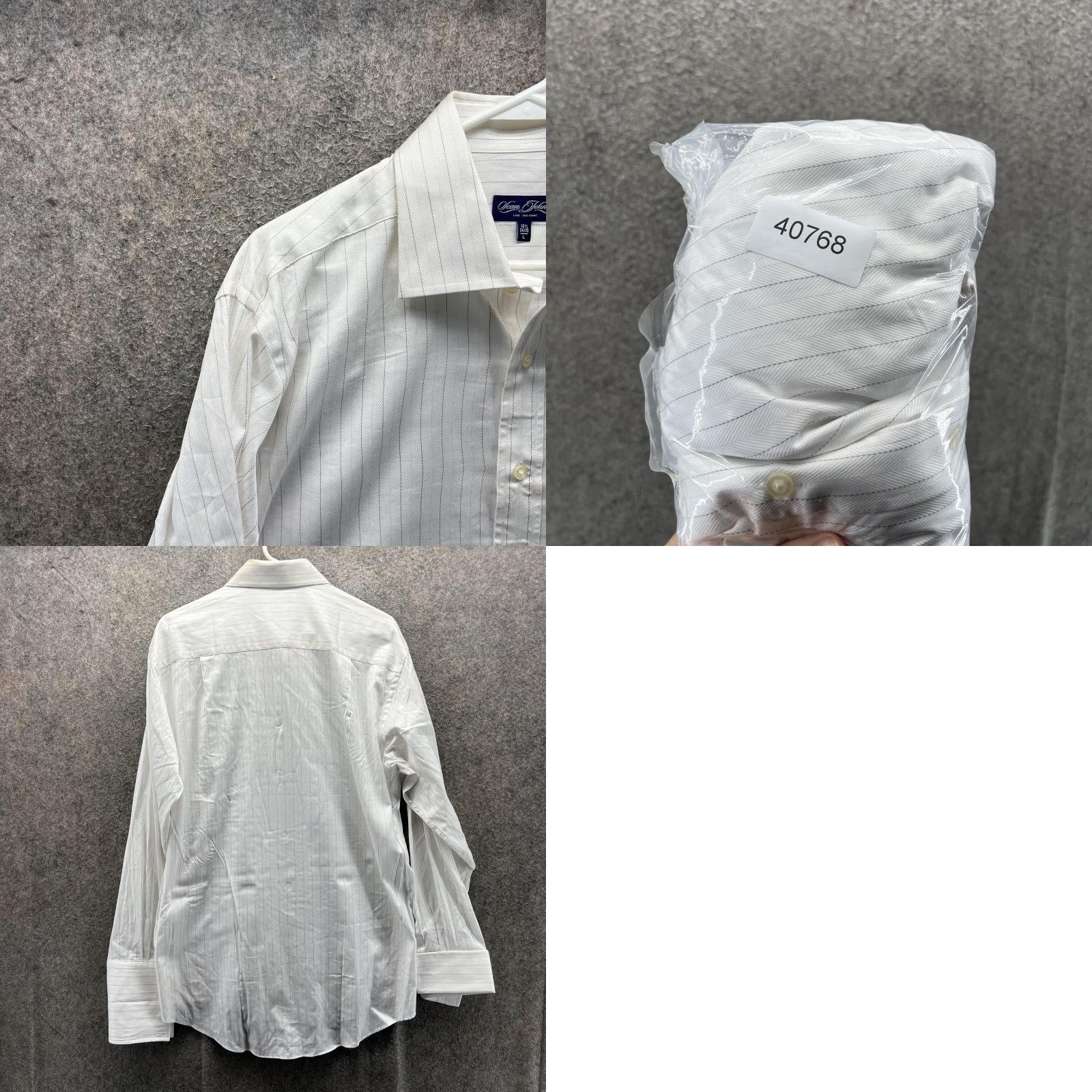 Sean John Sean John Dress Shirt Mens 16.5 34/35 White Stripe 100% Cotton Long Sleeve 90s Size 46R - 8 Thumbnail