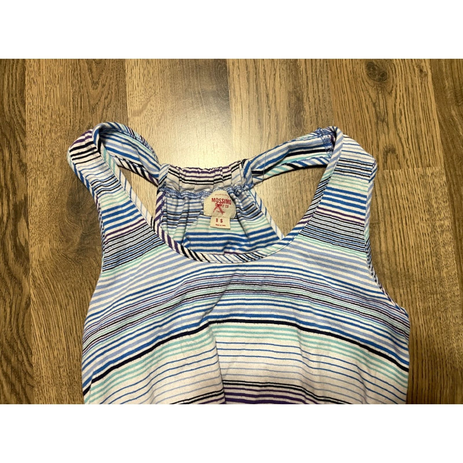Mossimo Mossimo Dress, Women's Size Small, Blue Purple Striped, Smocked, Sleeveless Sundress, Casual, Regular, Short Dress, Pullover, Adults Womens, Mossimo Size S / US 4 / IT 40 - 2 Thumbnail