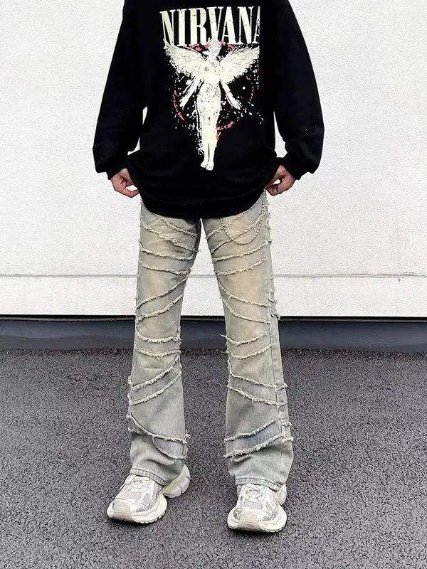 Japanese Brand Michiko x Aoi High street fringed raw edge ruined jeans Size US 32 / EU 48 - 4 Thumbnail