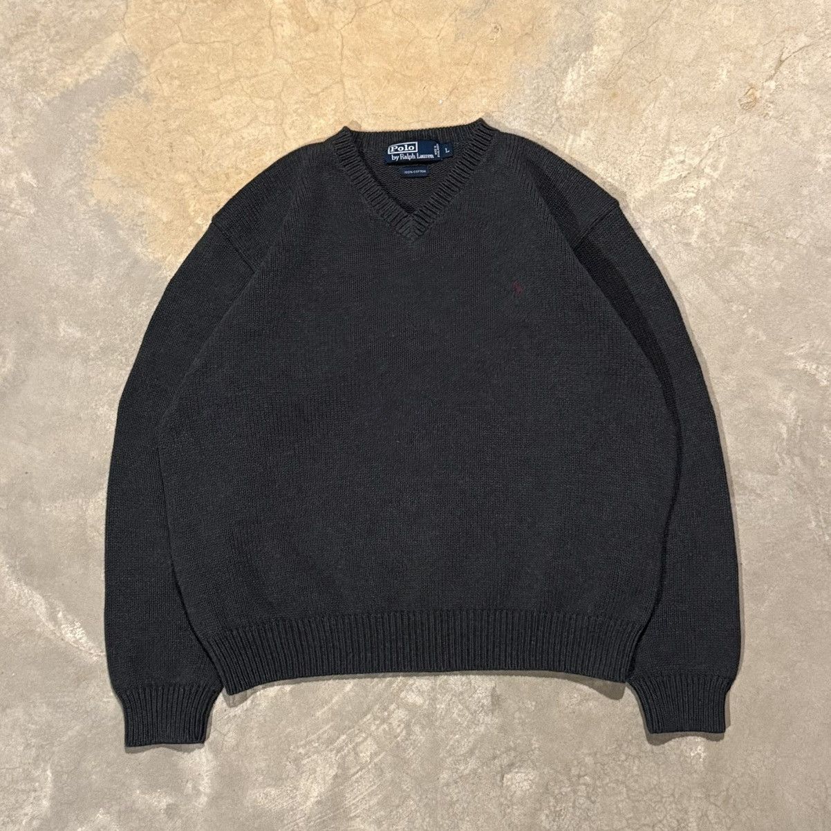 Vtg 1990s Polo Ralph Lauren Pony Knit Sweater Boxy Fit