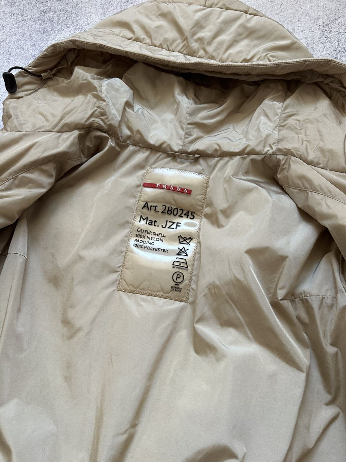 Prada Vintage Prada F/W 99 Nylon Parka Ski Jacket Beige Archive Size L / US 10 / IT 46 - 5 Thumbnail