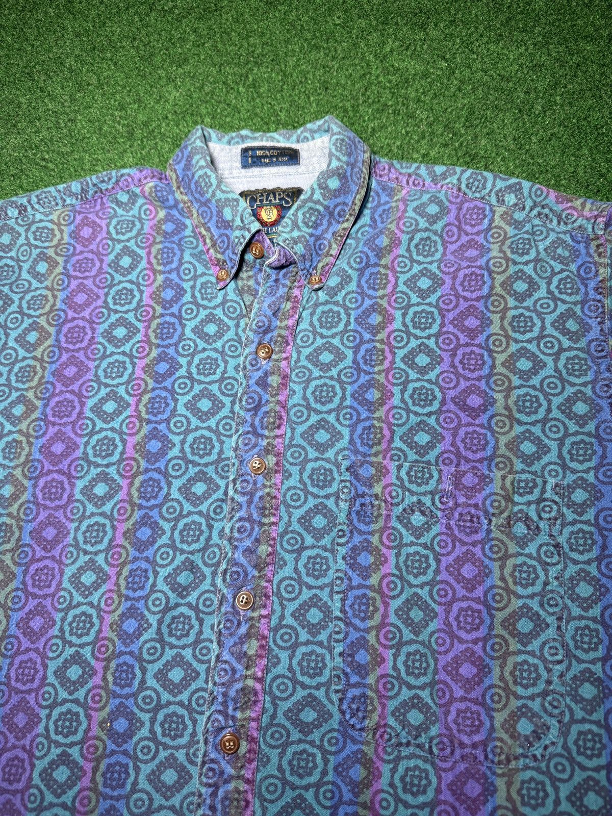 Chaps Ralph Lauren Ralph Lauren Chaps Button Up Short Sleeve 90s M 22x29 Shirt Size US M / EU 48-50 / 2 - 2 Thumbnail