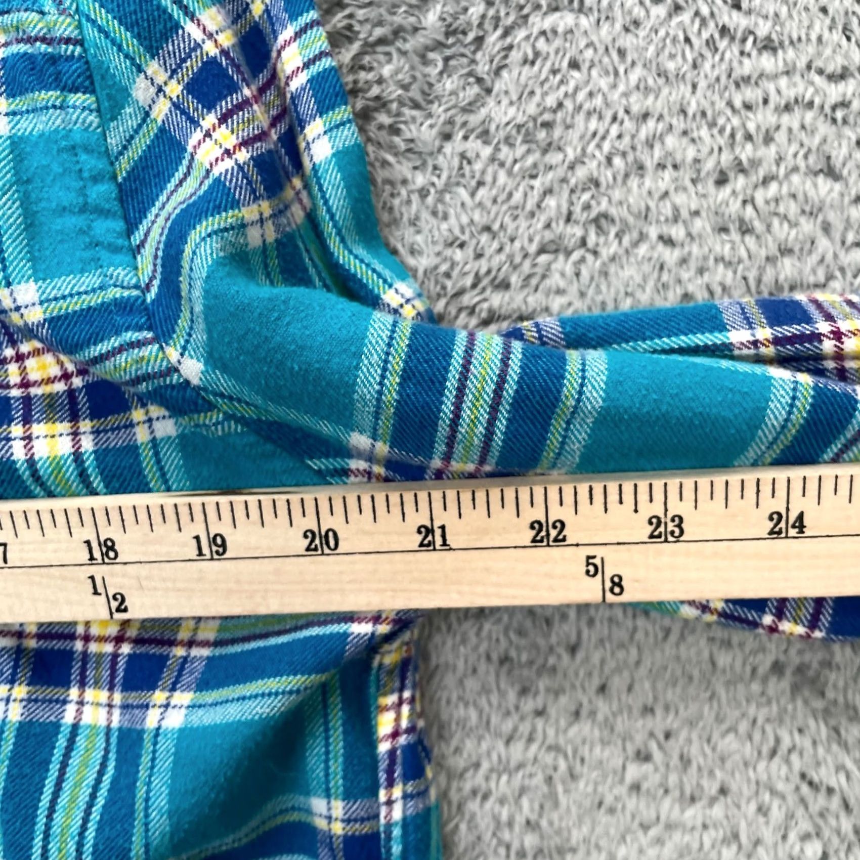 Lands' End VINTAGE Lands' End Shirt Womens M Tall Blue Plaid Flannel Cotton Button Up Size M / US 6-8 / IT 42-44 - 8 Thumbnail
