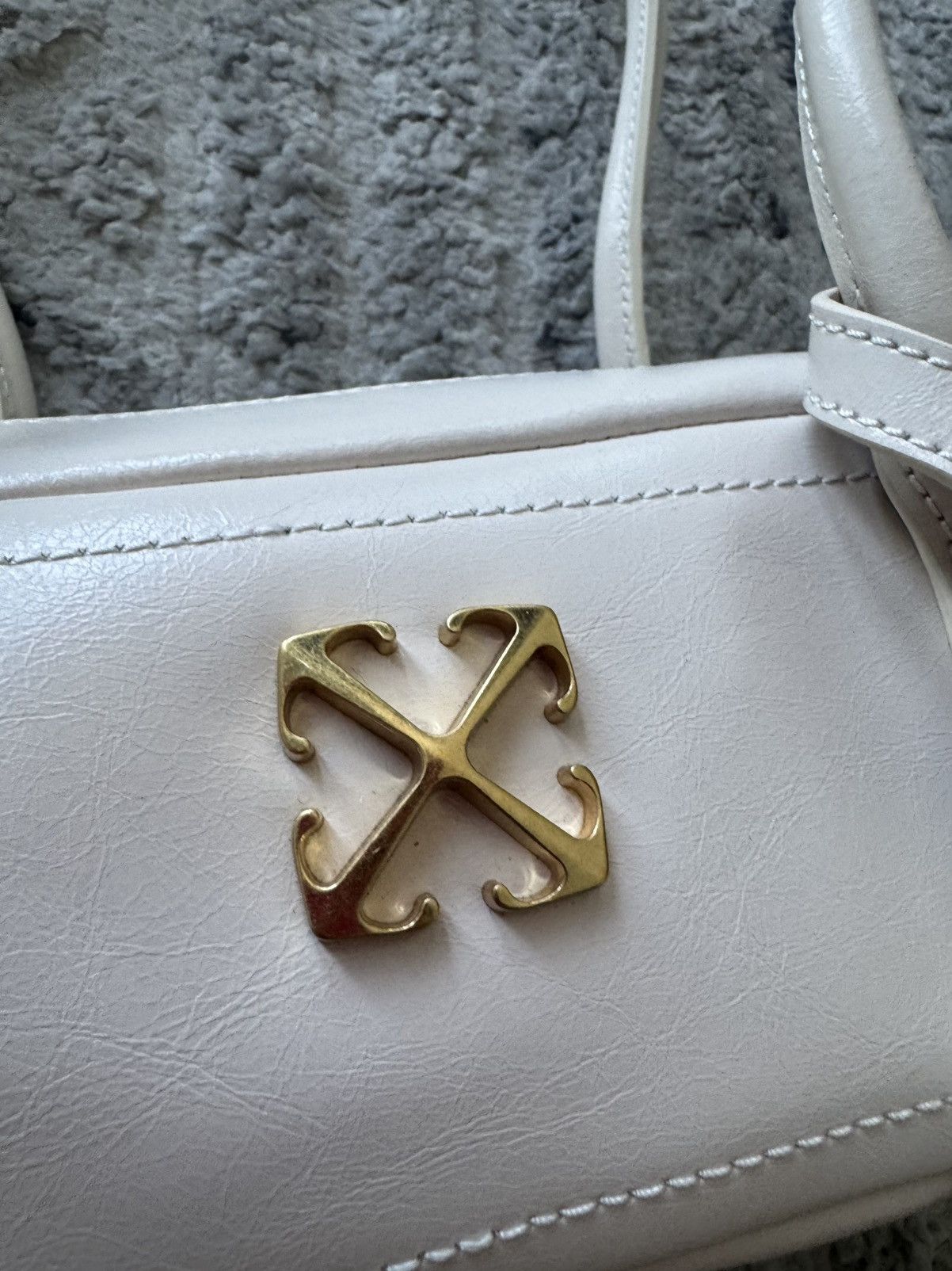 Off-White Off-White East West Shoulder Bag Light Beige Ivory Leather Size ONE SIZE - 4 Thumbnail