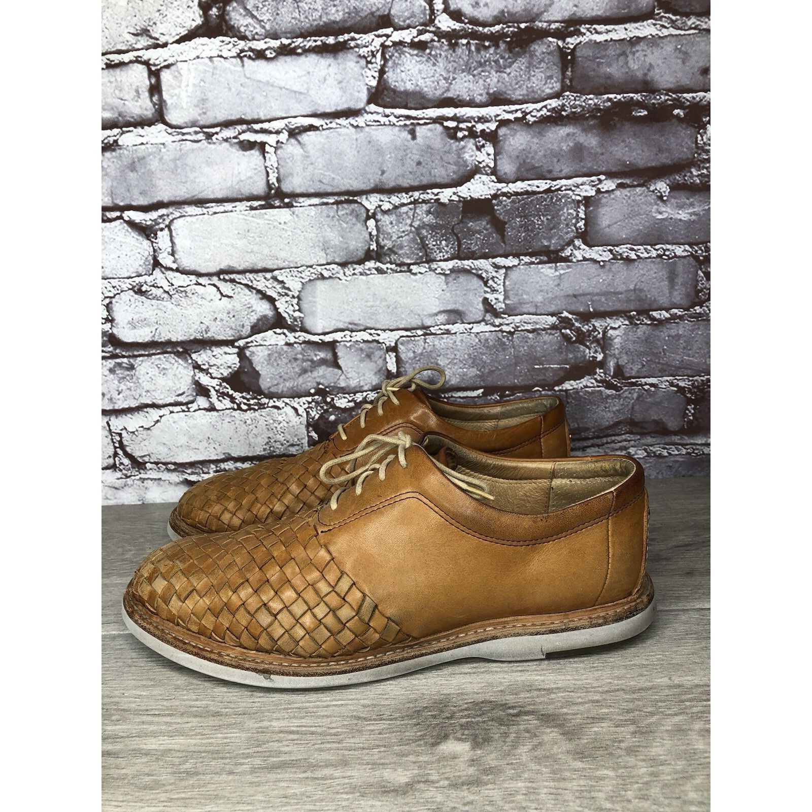 Other THOROCRAFT ROSS Brown Woven Leather Oxfords Lace Up Shoes Me Size US 10 / EU 43 - 21 Thumbnail