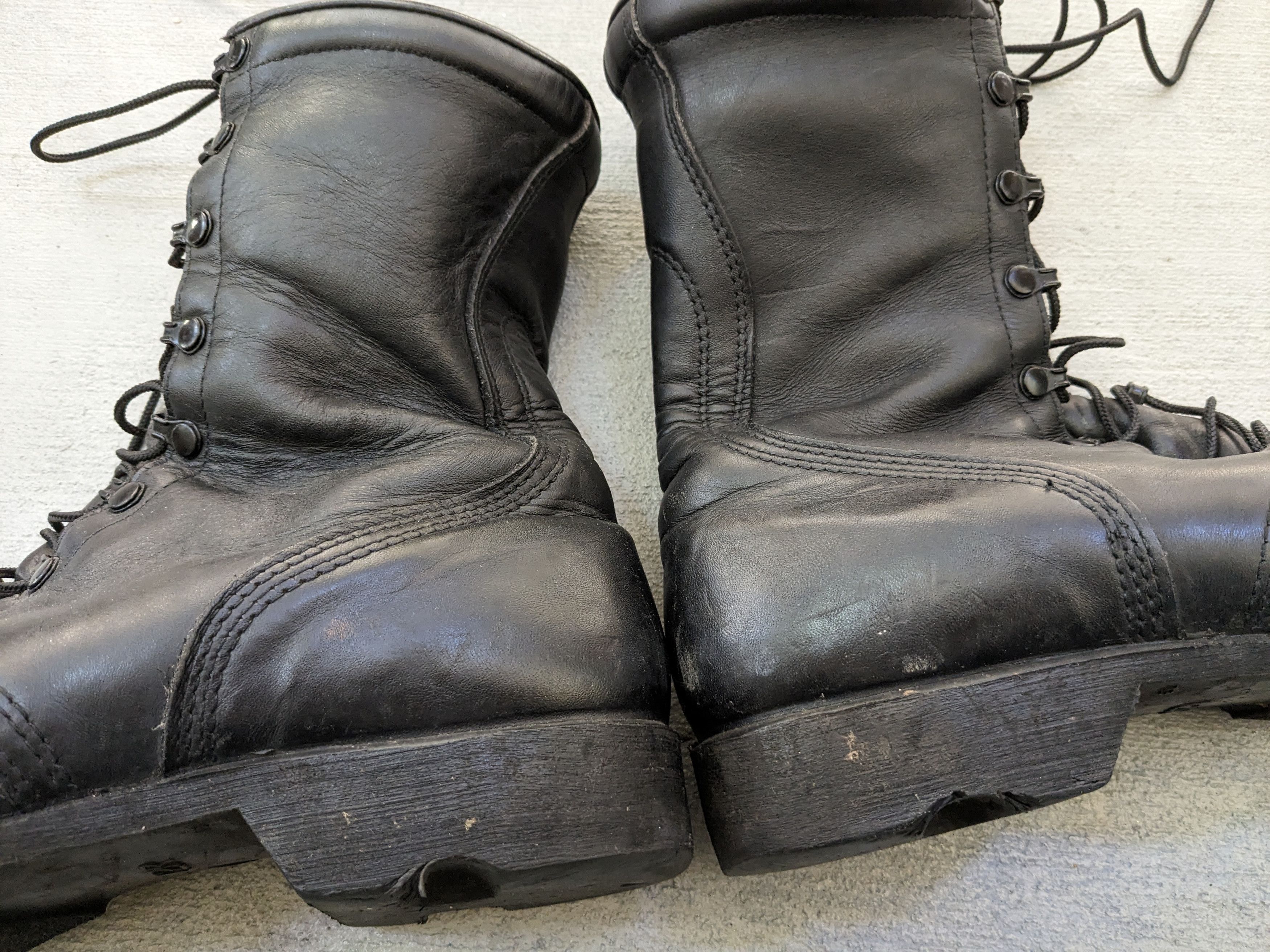 Vintage Vintage Combat Boots Black 12 Leather Biker Chunky Rubber Size US 12 / EU 45 - 5 Thumbnail