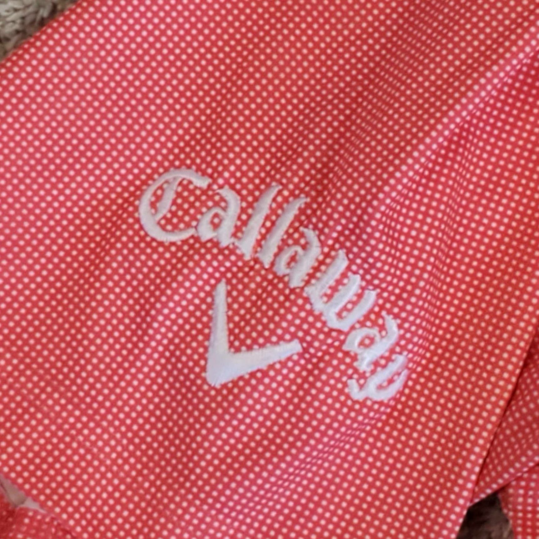 Callaway Golf Donald Ross Polo Polyester Large L Embroidered Logo Shirt Mens