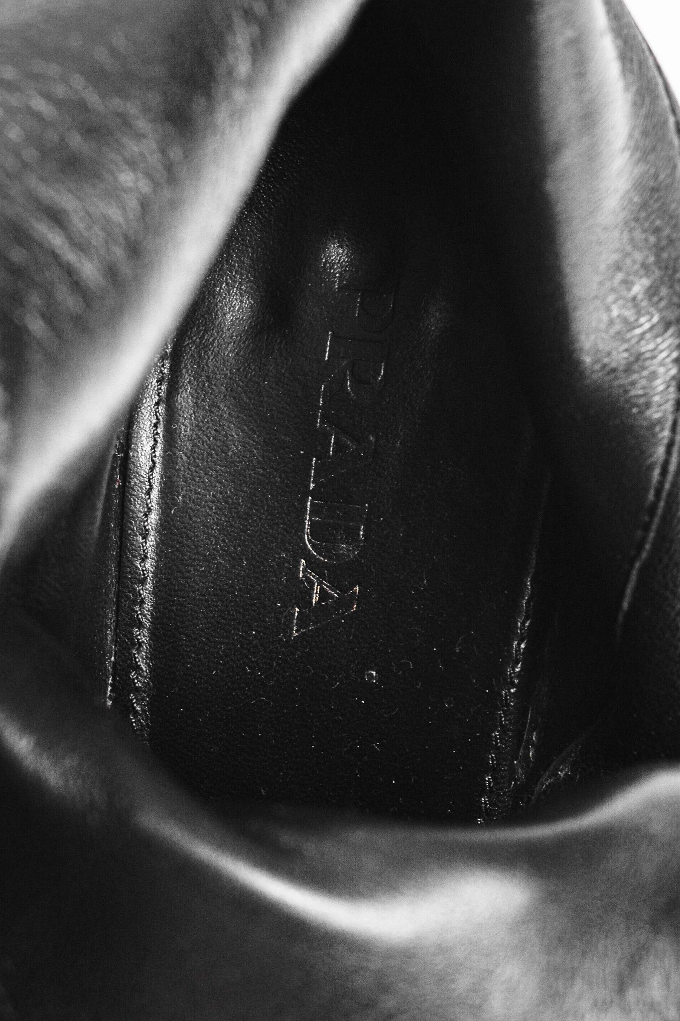 Prada Prada Black Leather Almond-Toe Ankle Boots Size US 7.5 / IT 37.5 - 10 Thumbnail