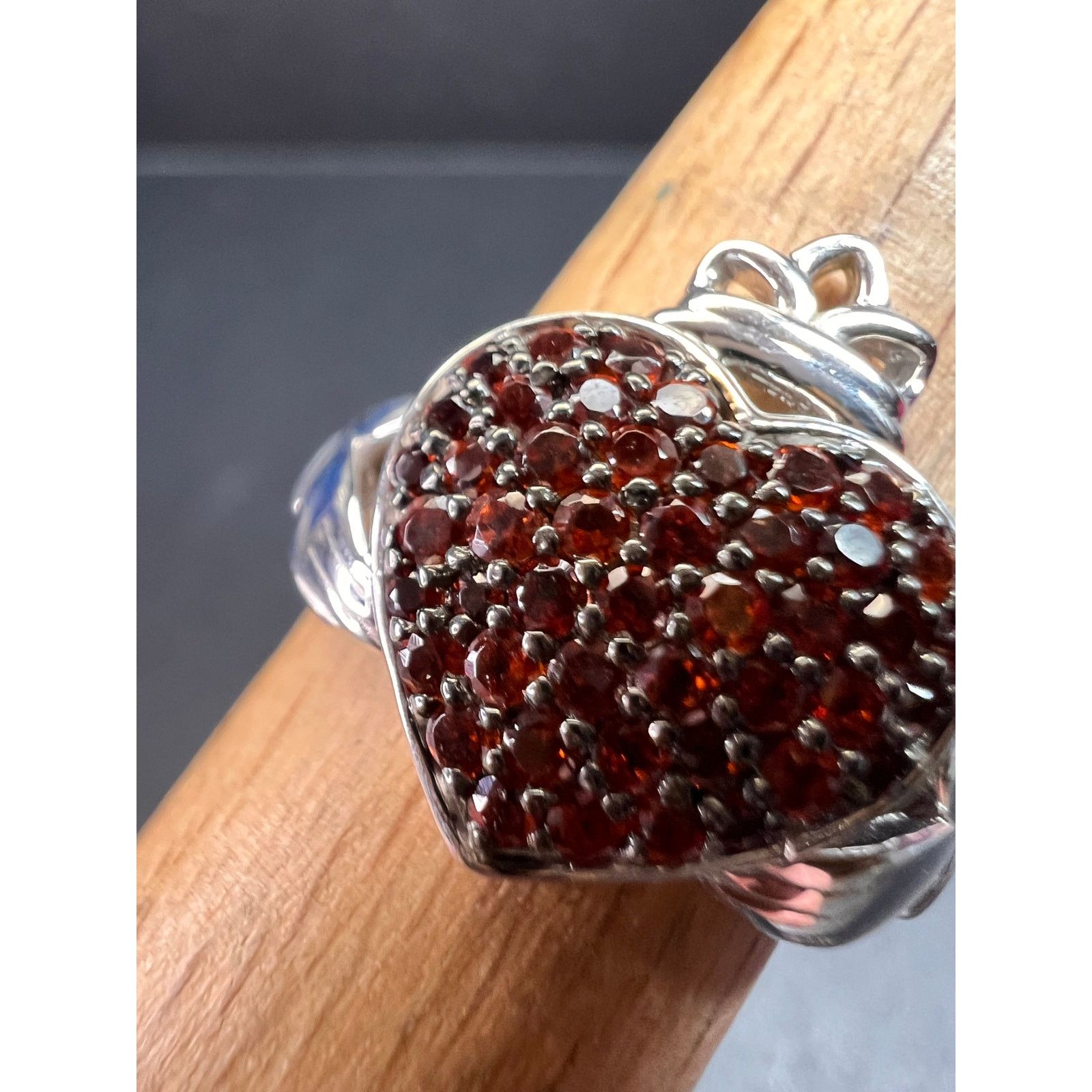 Other NEW Garnet claddagh ring in sterling silver size 7 Size ONE SIZE - 8 Thumbnail
