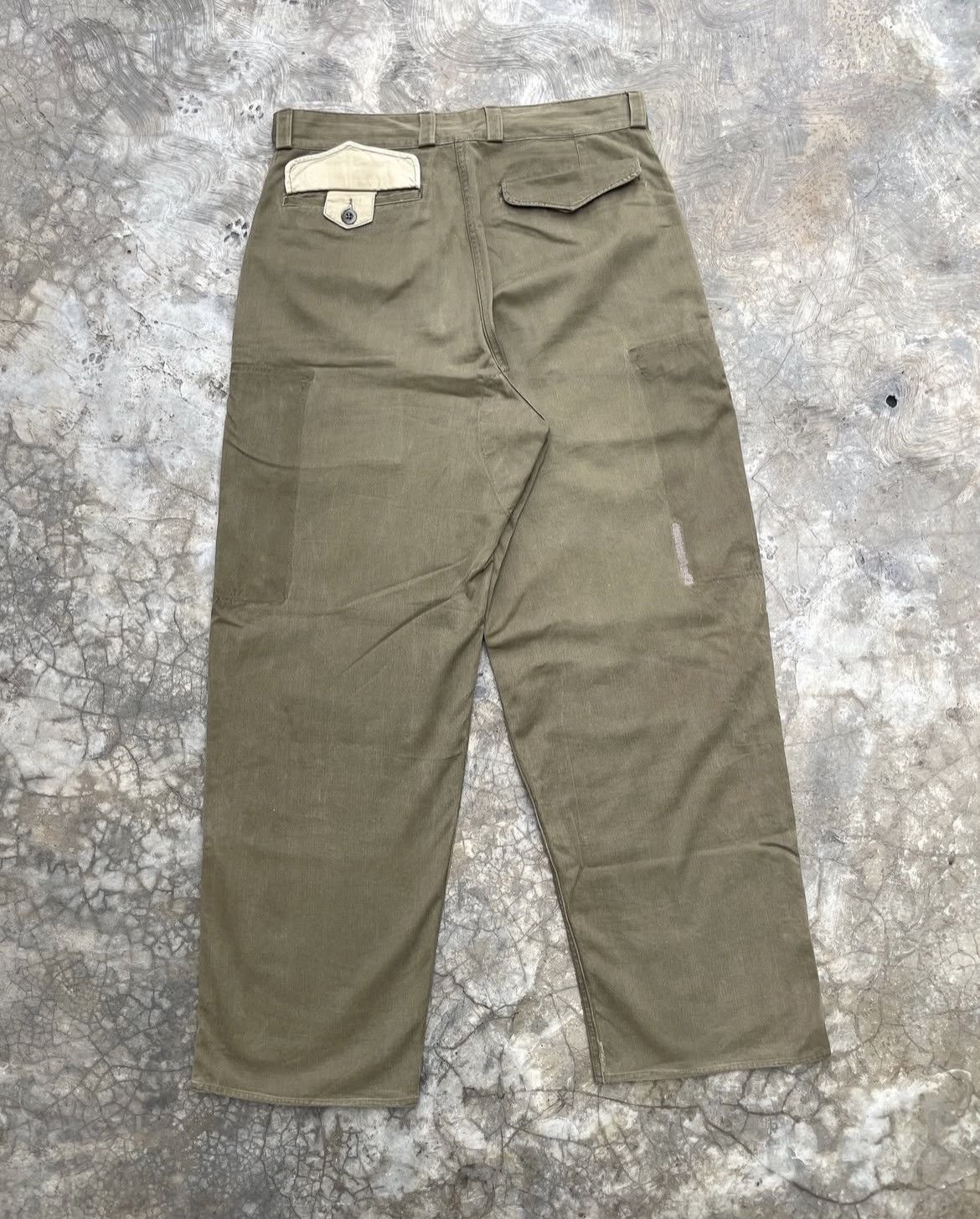 Vintage French Army Military Pants HBT Reworked Lose Pocket Size US 34 / EU 50 - 2 Thumbnail
