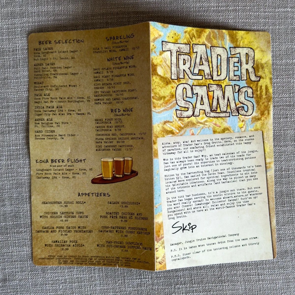 Disney Trader Sams Grotto Tiki Drink Menu Polynesian Village Resort Size ONE SIZE - 4 Thumbnail