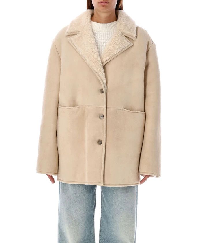 Loulou de Saison o1s22i1n1024 Single-Breasted Coat in Beige Size XS / US 0-2 / IT 36-38 - 1 Thumbnail