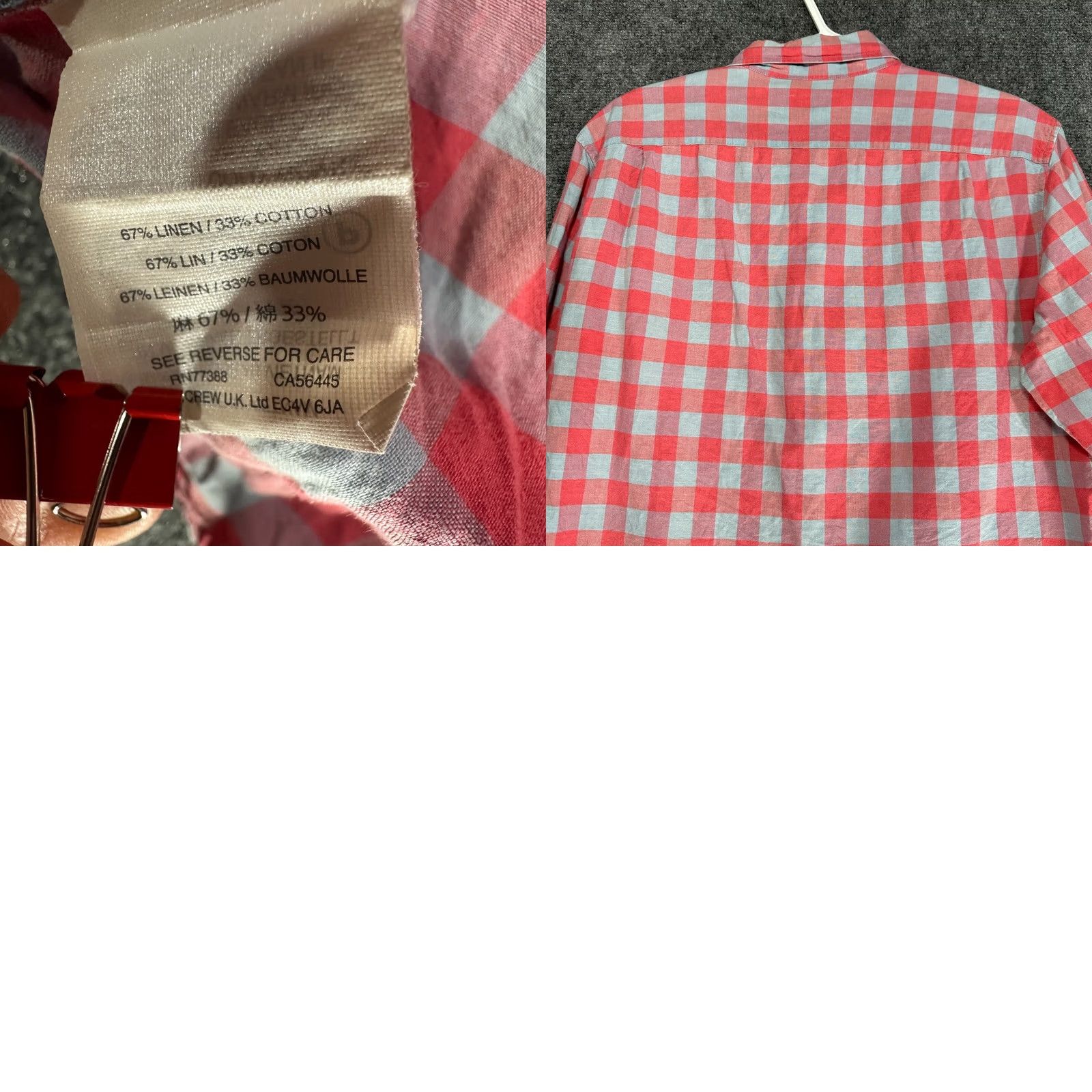 J.Crew J.CREW Shirt Slim Fit Button-Down Multicolor Check Linen Cotton Pocket Long Sleeve Mens M Size US M / EU 48-50 / 2 - 8 Thumbnail