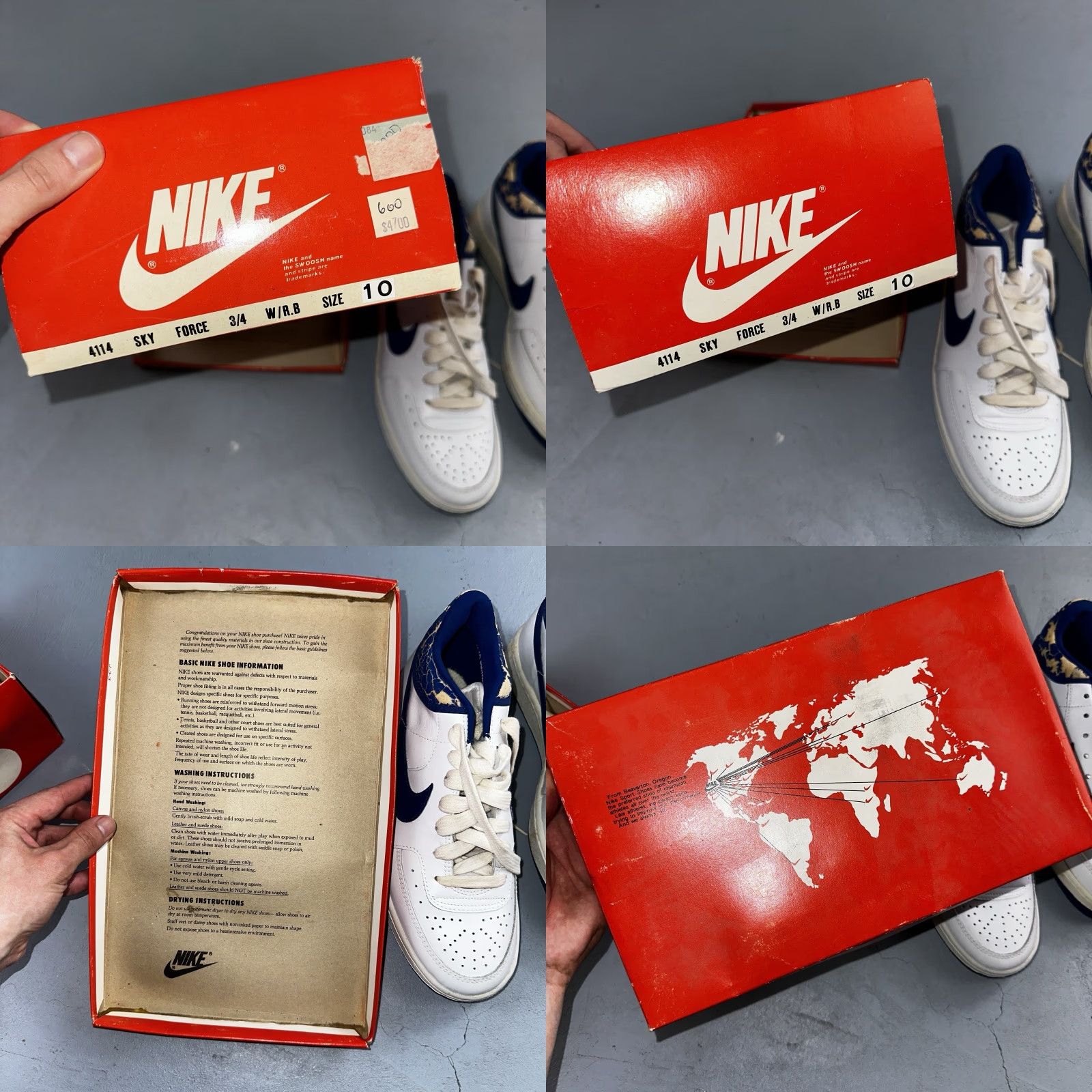 Nike VINTAGE Nike Sky Force 3/4 Sneakers Men 10 White Blue 80s Athletic Size US 10 / EU 43 - 8 Thumbnail