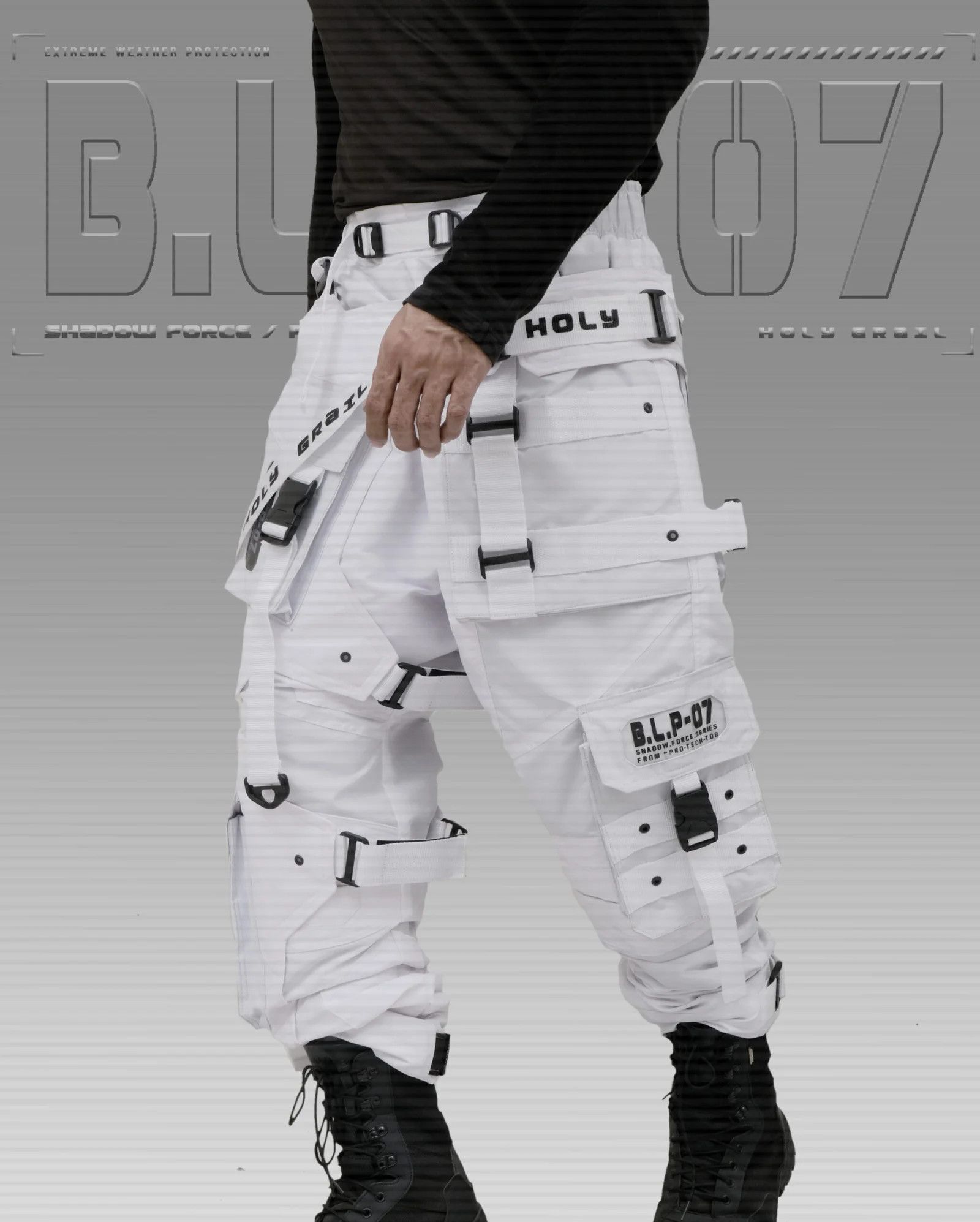 Hi Tec H-G PRO-TECH-TOR "SHADOW FORCE" TECHWEAR CYBERPUNK HOLYGRAIL Size US 34 / EU 50 - 8 Thumbnail