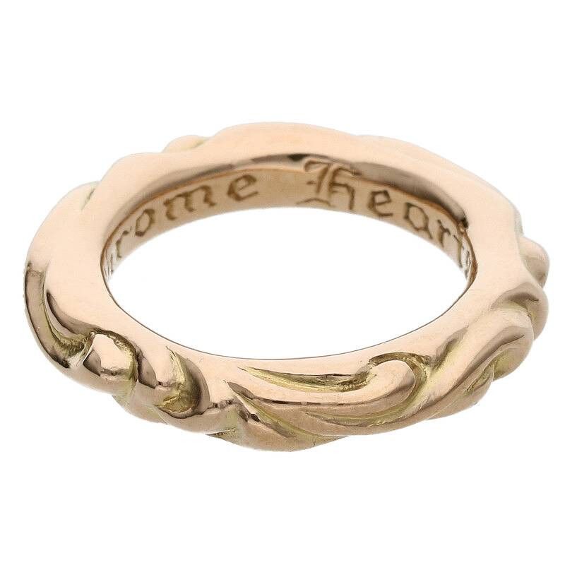 image of Chrome Hearts Scroll Band Ring - Size 6 in Gold, Men's