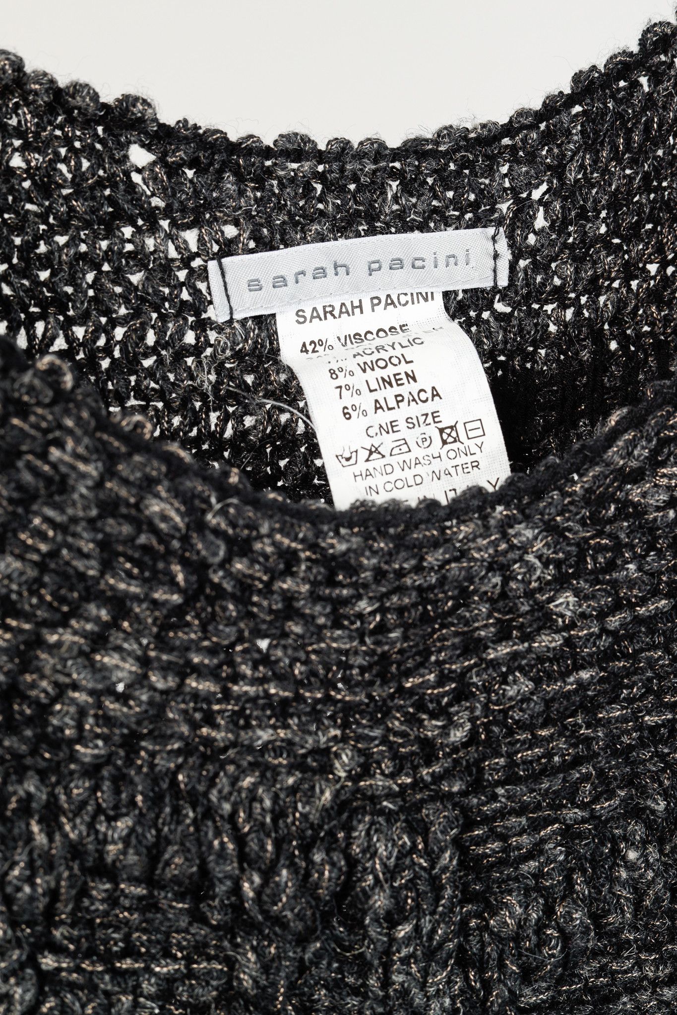 Sarah Pacini Sarah Pacini Wide Neckline Black Long-Sleeve Wool Sweater Size XS / US 0-2 / IT 36-38 - 7 Thumbnail