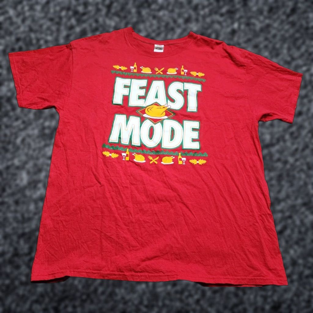 Vintage Mens XL Feast Mode Thanksgiving Turkey T Shirt Size US XL / EU 56 / 4 - 1 Thumbnail