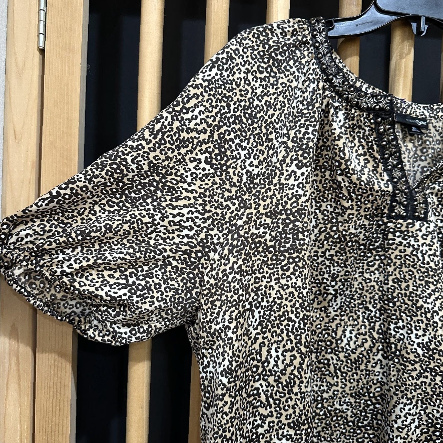Vintage VINTAGE East 5th Blouse Womens XL Brown Animal Print Beaded Embellished Tunic Shirt Casual Size XL / US 12-14 / IT 48-50 - 7 Thumbnail