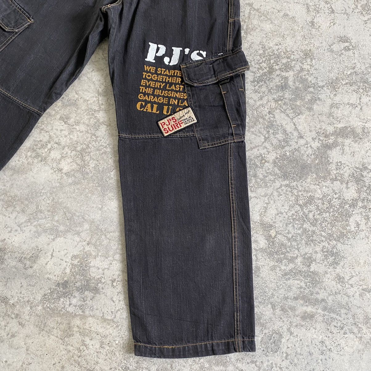 Japanese Brand 2000’s Y2K PJ’S Surf Japan Cargo Baggy Vintage Denim Jeans Size US 32 / EU 48 - 7 Thumbnail
