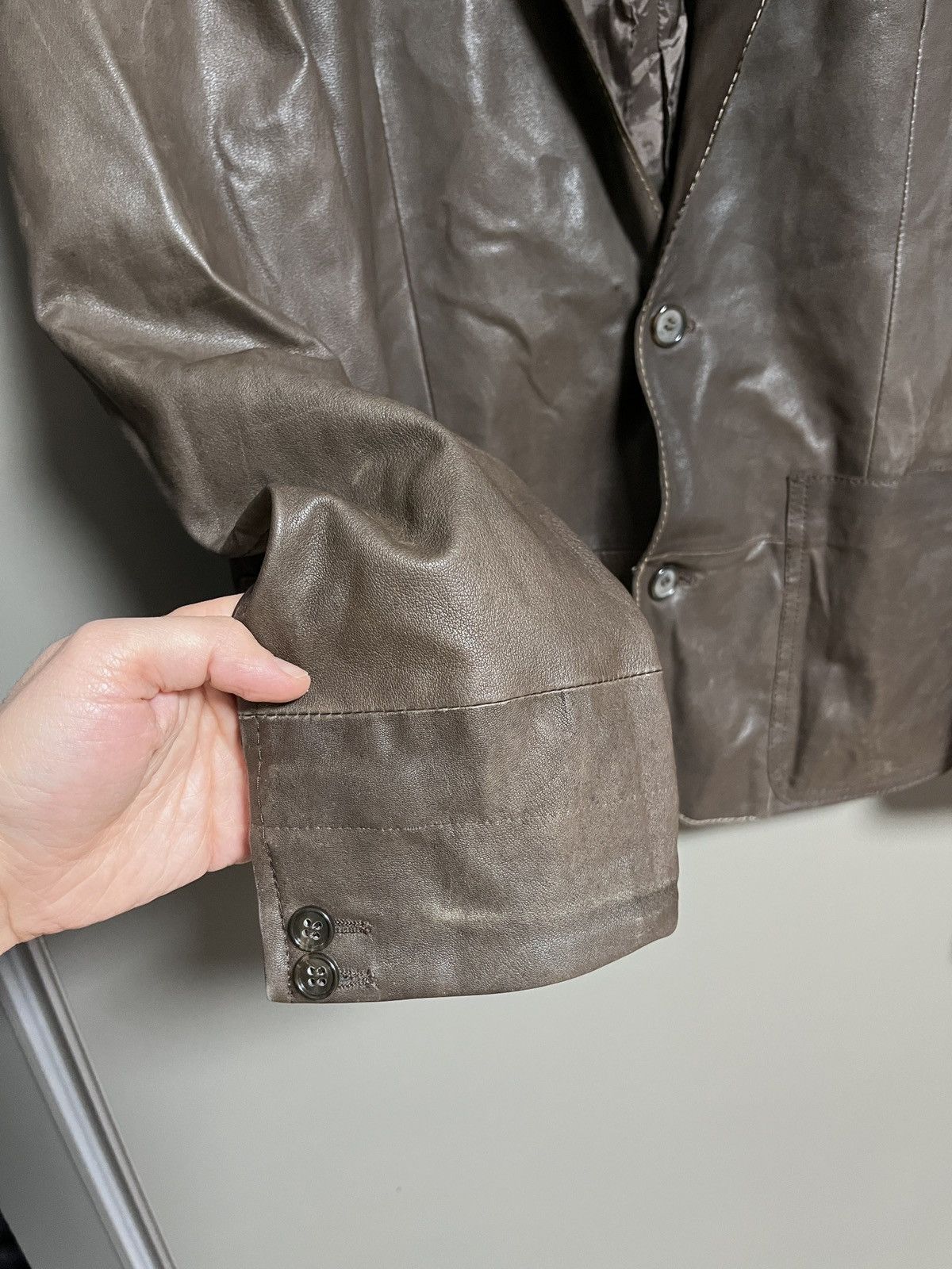 Mandelli Enrico Mandelli Dark Brown Leather Luxury Blazer Jacket Size US L / EU 52-54 / 3 - 6 Thumbnail