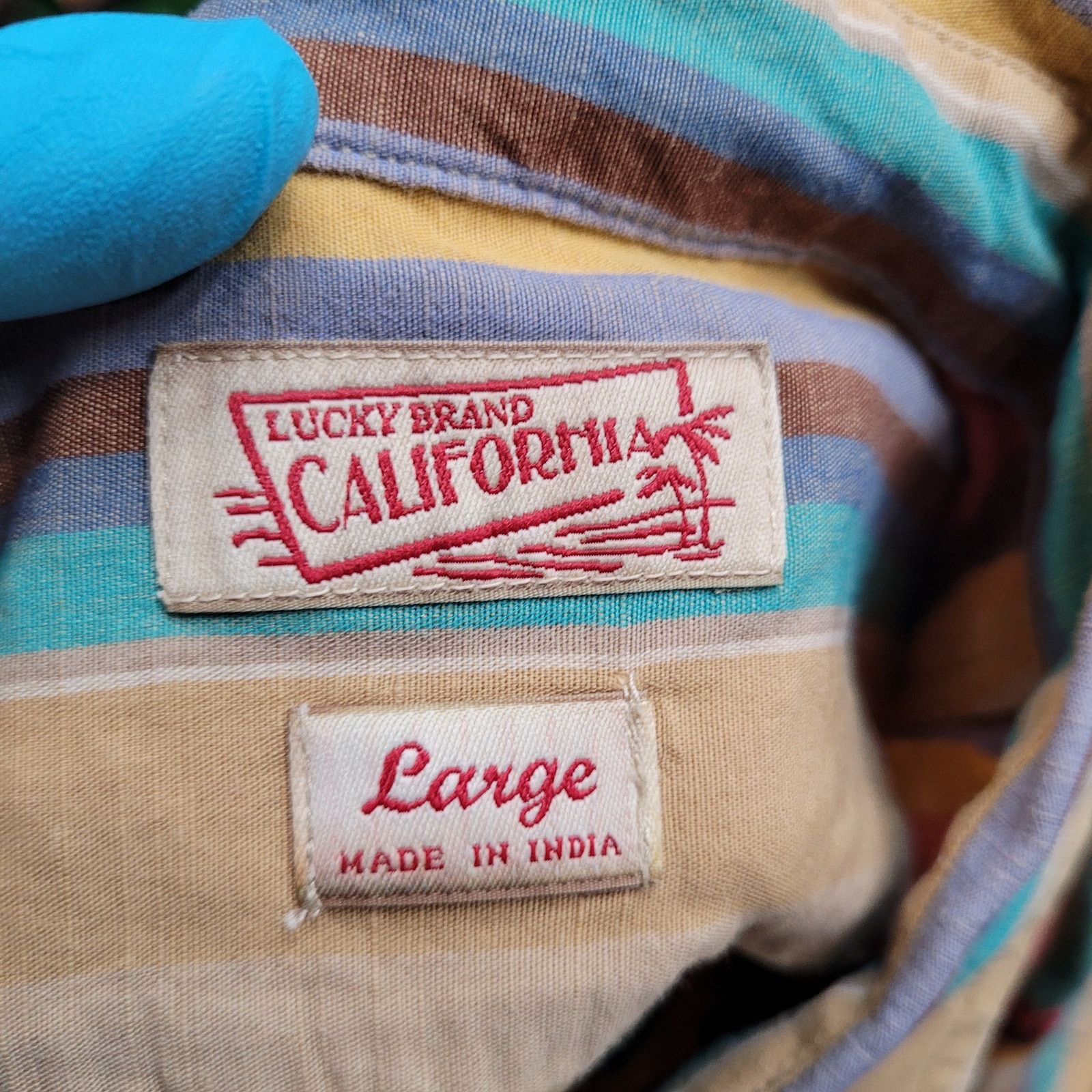 Lucky Brand VTG Y2K Lucky Brand California Baja Stripe Shirt L Boho Surf Size US L / EU 52-54 / 3 - 9 Thumbnail