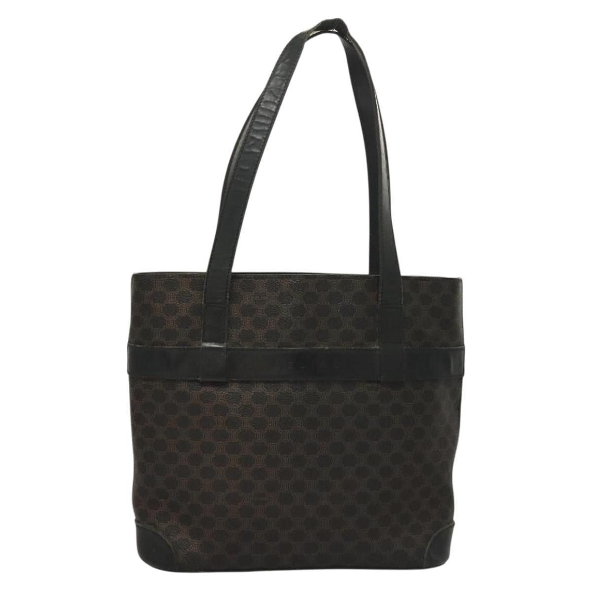 Celine CELINE Macadam Canvas Hand Bag Pvc Leather Black Gold Size ONE SIZE - 2 Thumbnail