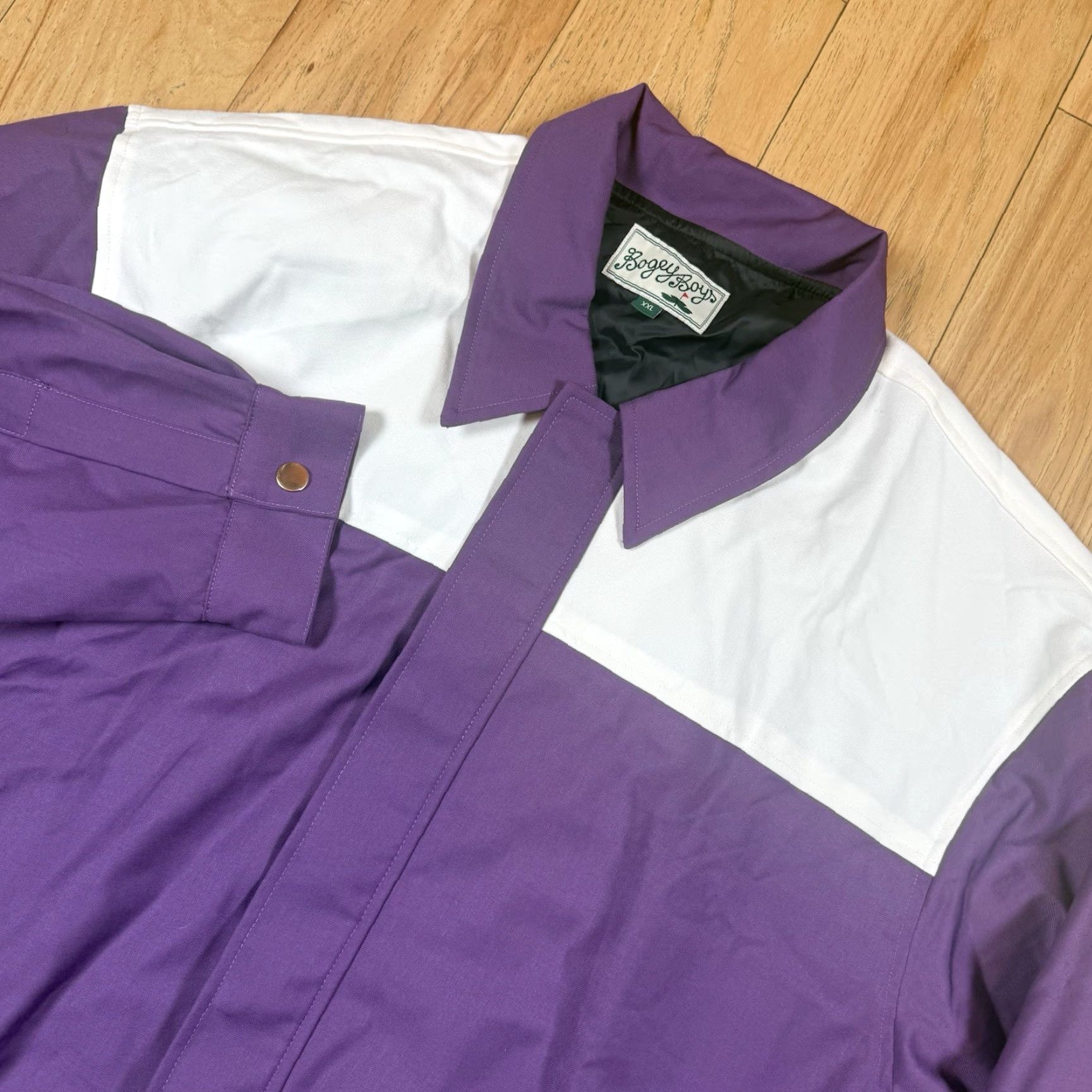 Vintage Bogey Boys Bomber Jacket Mens XXL Purple White Full Zip Jacket Size US XXL / EU 58 / 5 - 2 Thumbnail