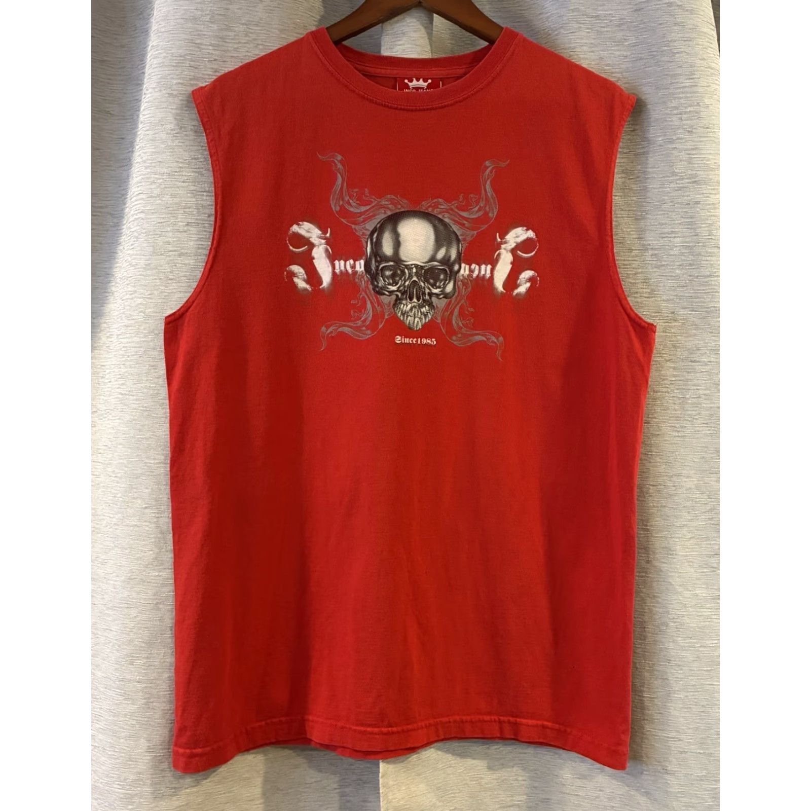 JNCO VINTAGE JNCO Shirt Tank Sleeveless 90s Size L Red Mens Grunge Skate Size US L / EU 52-54 / 3 - 2 Thumbnail