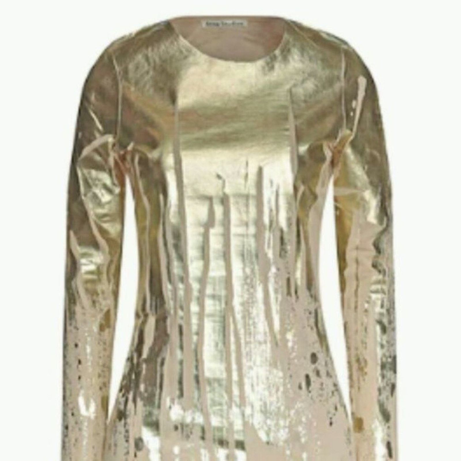 Acne Studios Acne metallic long sleeve tee gold M Size M / US 6-8 / IT 42-44 - 2 Thumbnail