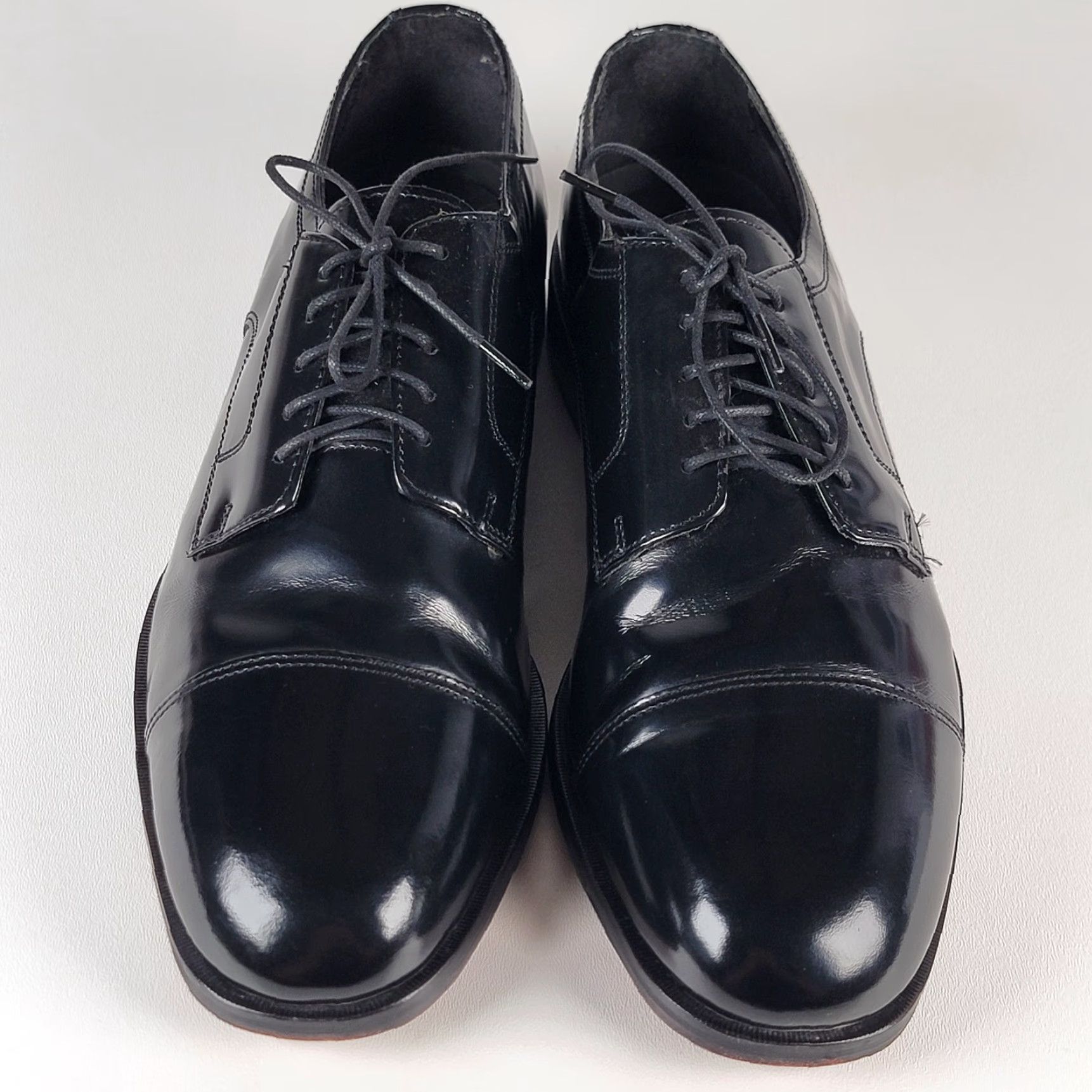 Nunn Bush Nunn Bush Shoes Mens Size 12 M Black Leather Dress Oxford Cap Toe Gloss Size ONE SIZE - 2 Thumbnail