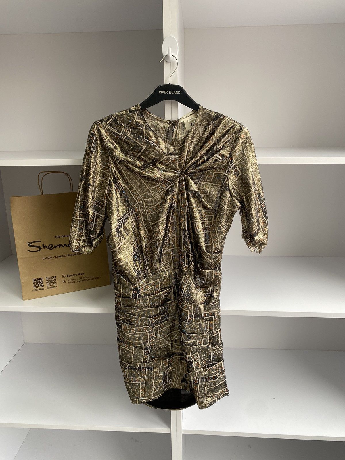 H&M × Isabel Marant × Vintage Isabel Marant For H&M Gold Silk Mini Dress Size XS / US 0-2 / IT 36-38 - 1 Thumbnail