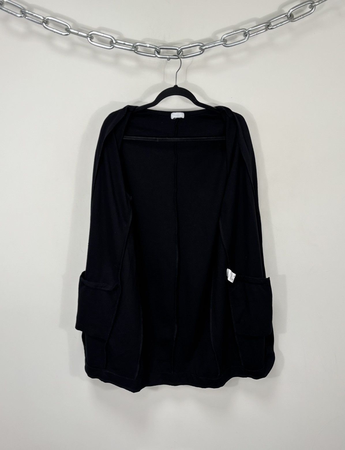 Transit Transit Par Such 230 Women’s Black Viscose Cardigan Sweater Size L / US 10 / IT 46 - 3 Thumbnail