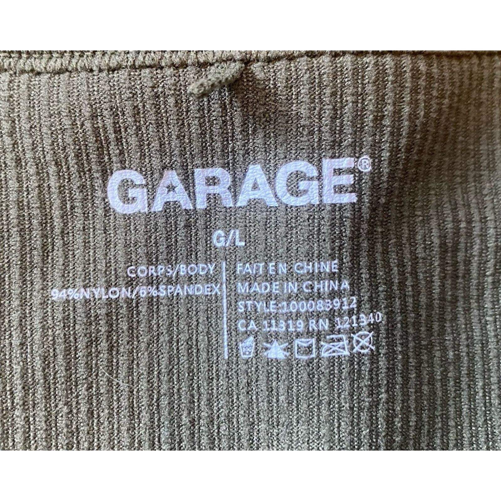 Garage Garage Top Women’s Trending Crop Top Large Olive Green Size L / US 10 / IT 46 - 2 Thumbnail