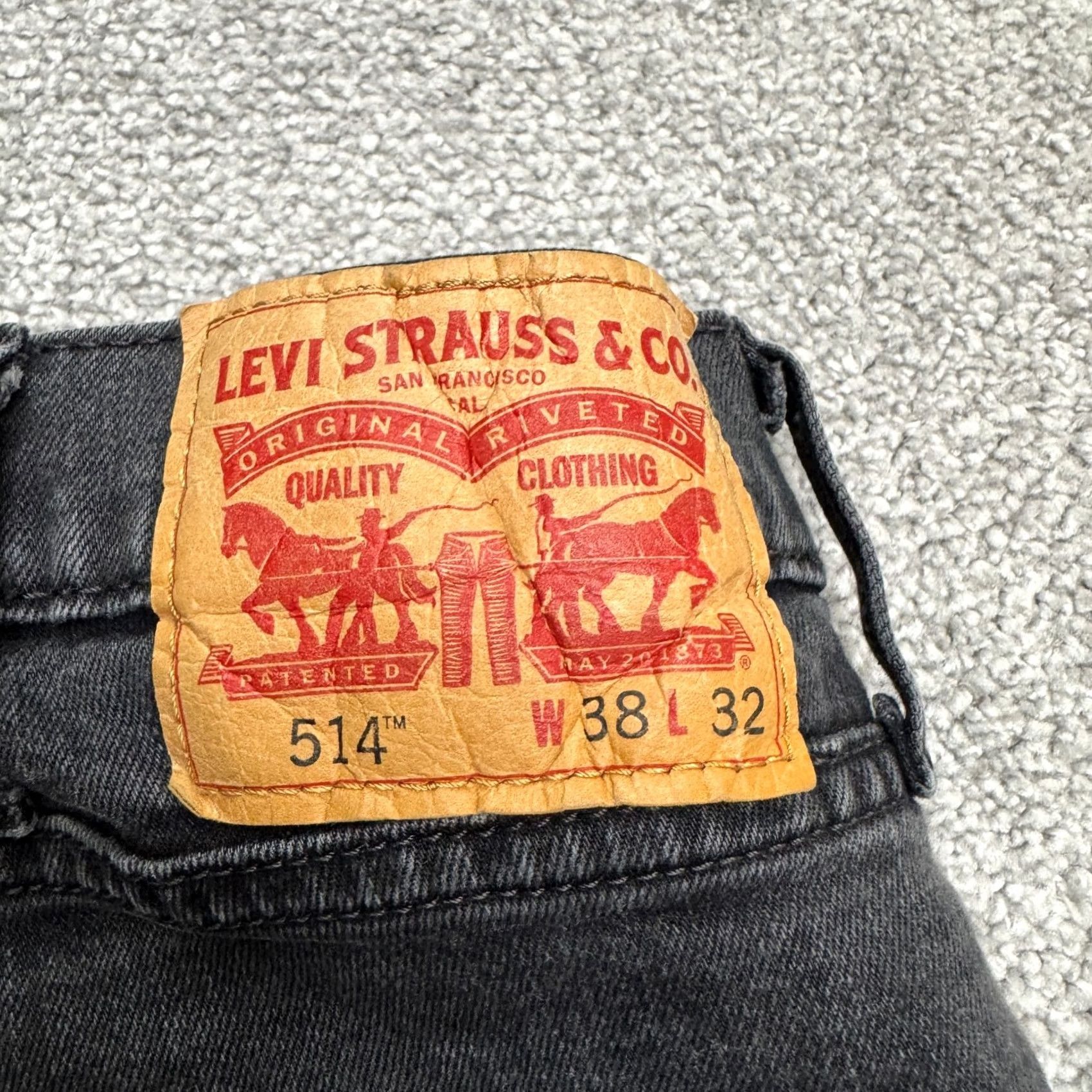 Levi's Levi's 514 Straight Leg Jeans Mens 38x32 Black Cotton Dark Wash Casual Size US 38 / EU 54 - 7 Thumbnail