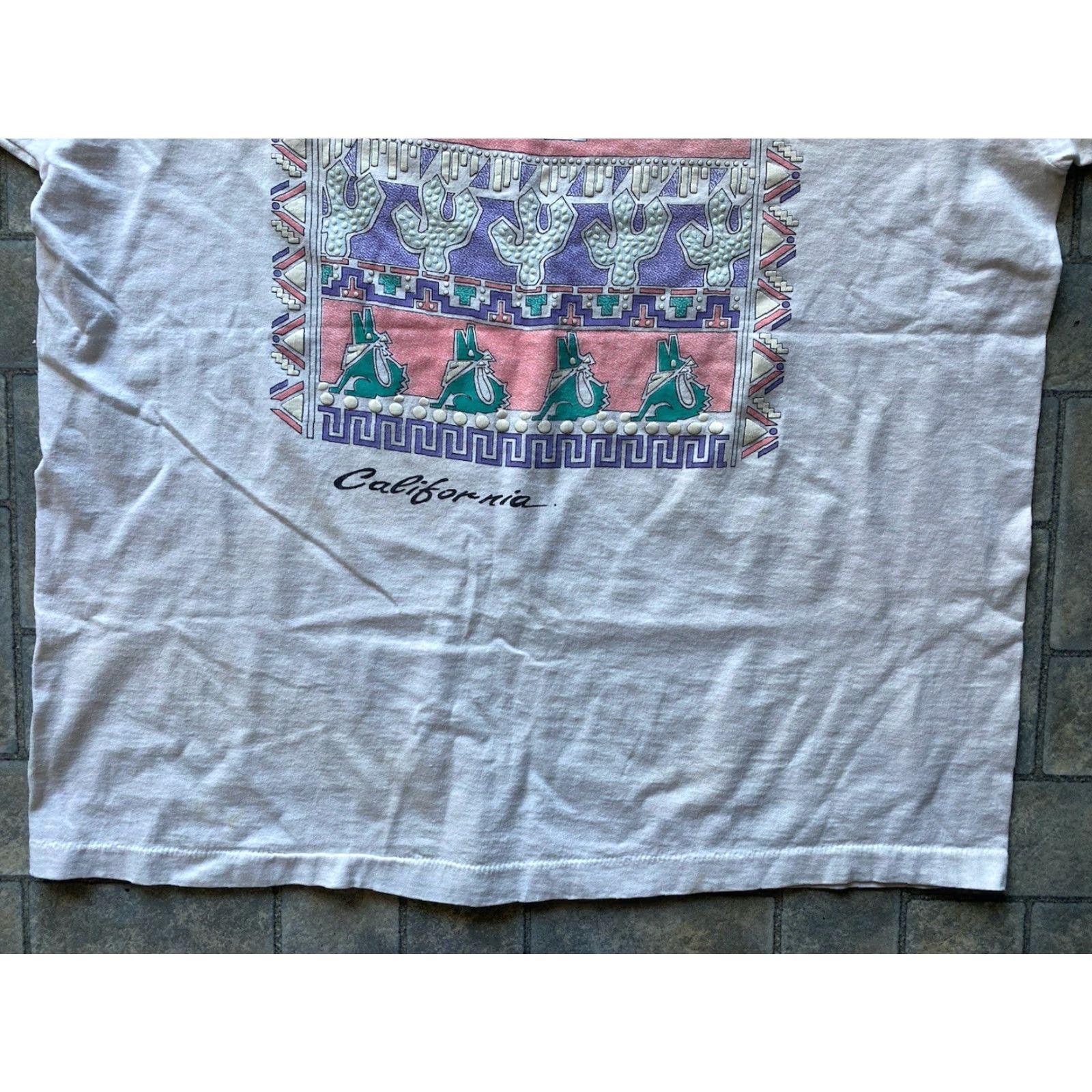 Vintage VINTAGE California White T Shirt Men’s XL Short Sleeve Single Stitch Size US XL / EU 56 / 4 - 2 Thumbnail