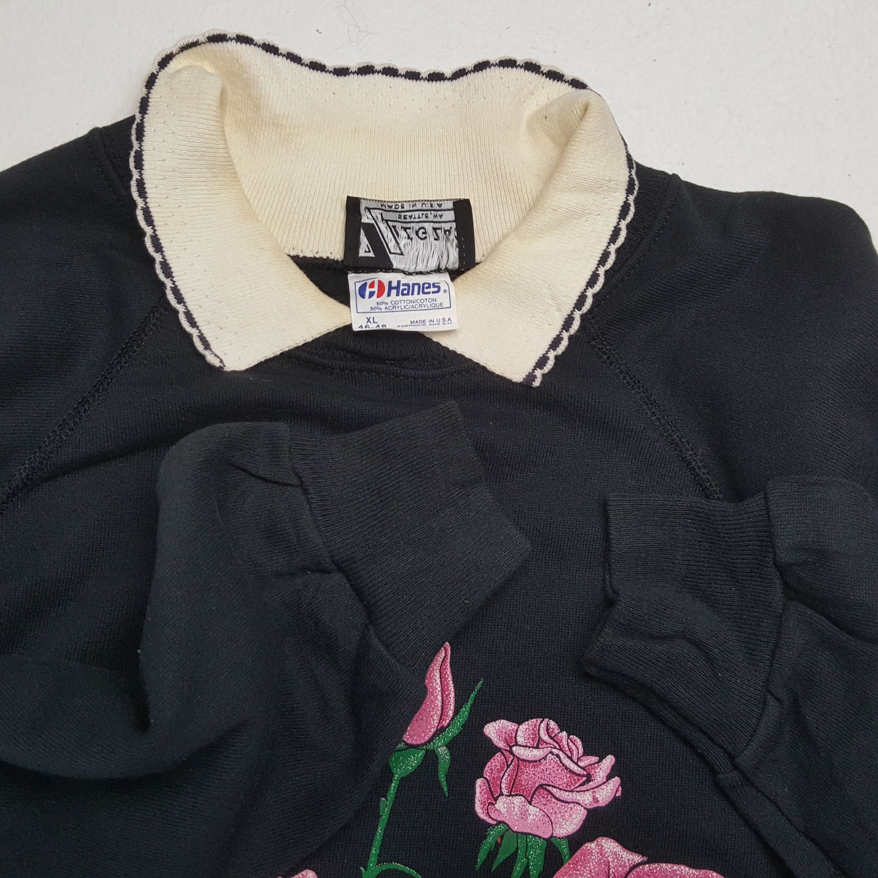 Vintage FLOWER ZIG ZAG Streetwear Style Collar Sweatshirt Size US L / EU 52-54 / 3 - 8 Thumbnail