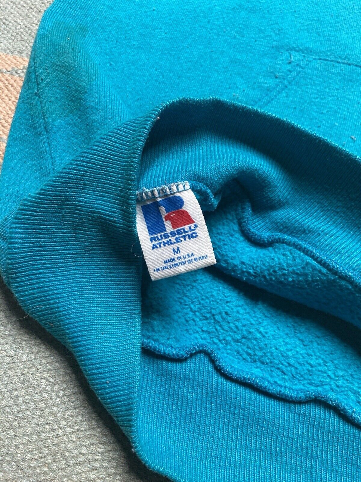 Russell Athletic × Vintage 80s Russell athletic pullover hoodie teal blank teal blue M Size US M / EU 48-50 / 2 - 10 Thumbnail