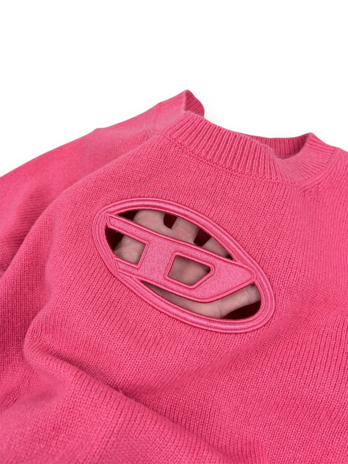 Diesel Black Gold Rare M-Areesa Embroidered Big Logo Wool Cut Out Sweater Jumper Pullover Size S / US 4 / IT 40 - 16 Thumbnail