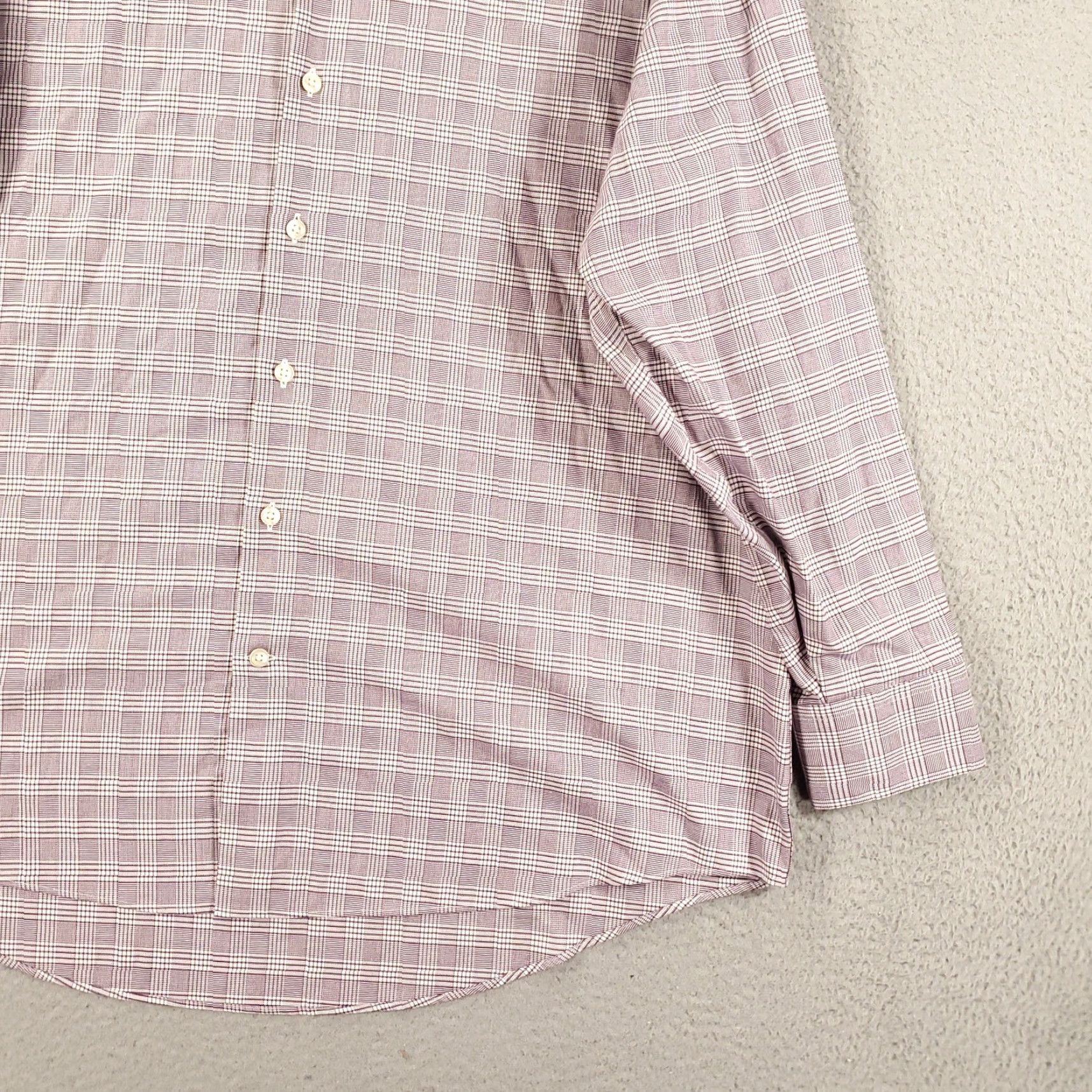 Charles Tyrwhitt Charles Tyrwhitt Shirt Men 18 Red White Classic Fit Non Iron Button Up Plaid Long Sleeve Dress Shirt Mens Regular 100% Cotton Size US XXL / EU 58 / 5 - 4 Thumbnail