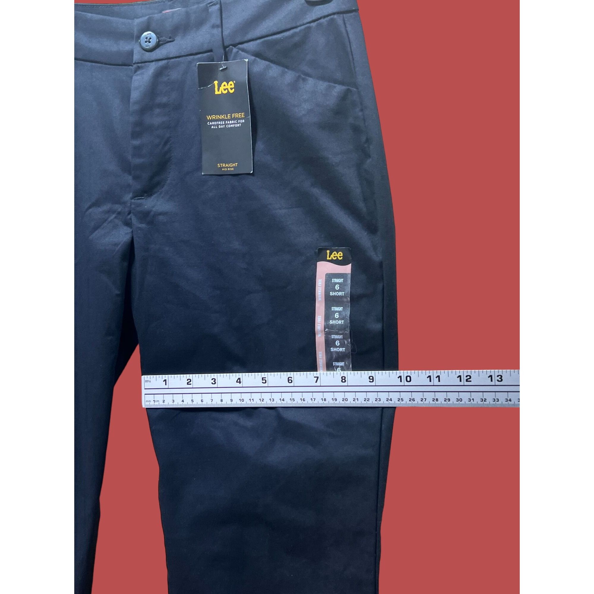 Lee Lee - Women's Wrinkle Free Relaxed Fit Straight Leg Pant - B Size 28" / US 6 / IT 42 - 8 Thumbnail