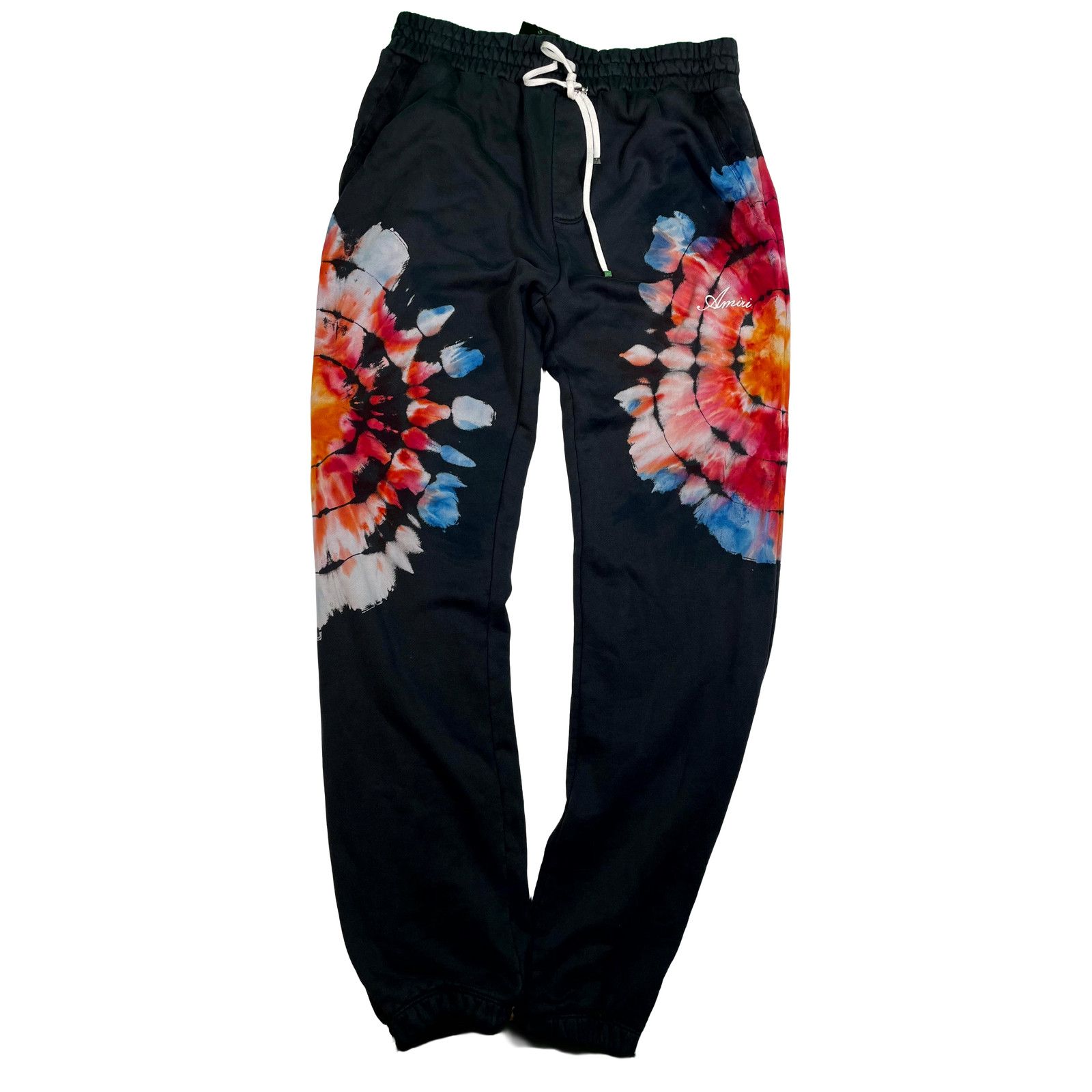 Amiri Amiri Script Logo Tie Dye Black Sweatpants Size US 36 / EU 52 - 1 Thumbnail